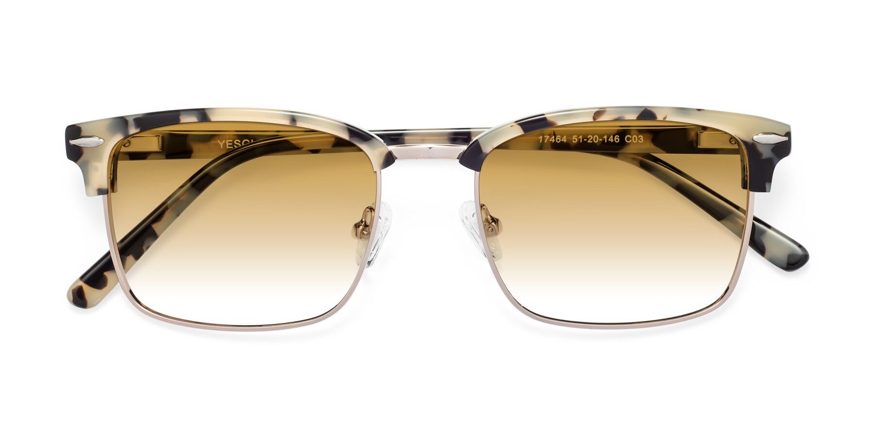 Folded Front of 17464 in Tortoise-Gold with Champagne Gradient Lenses