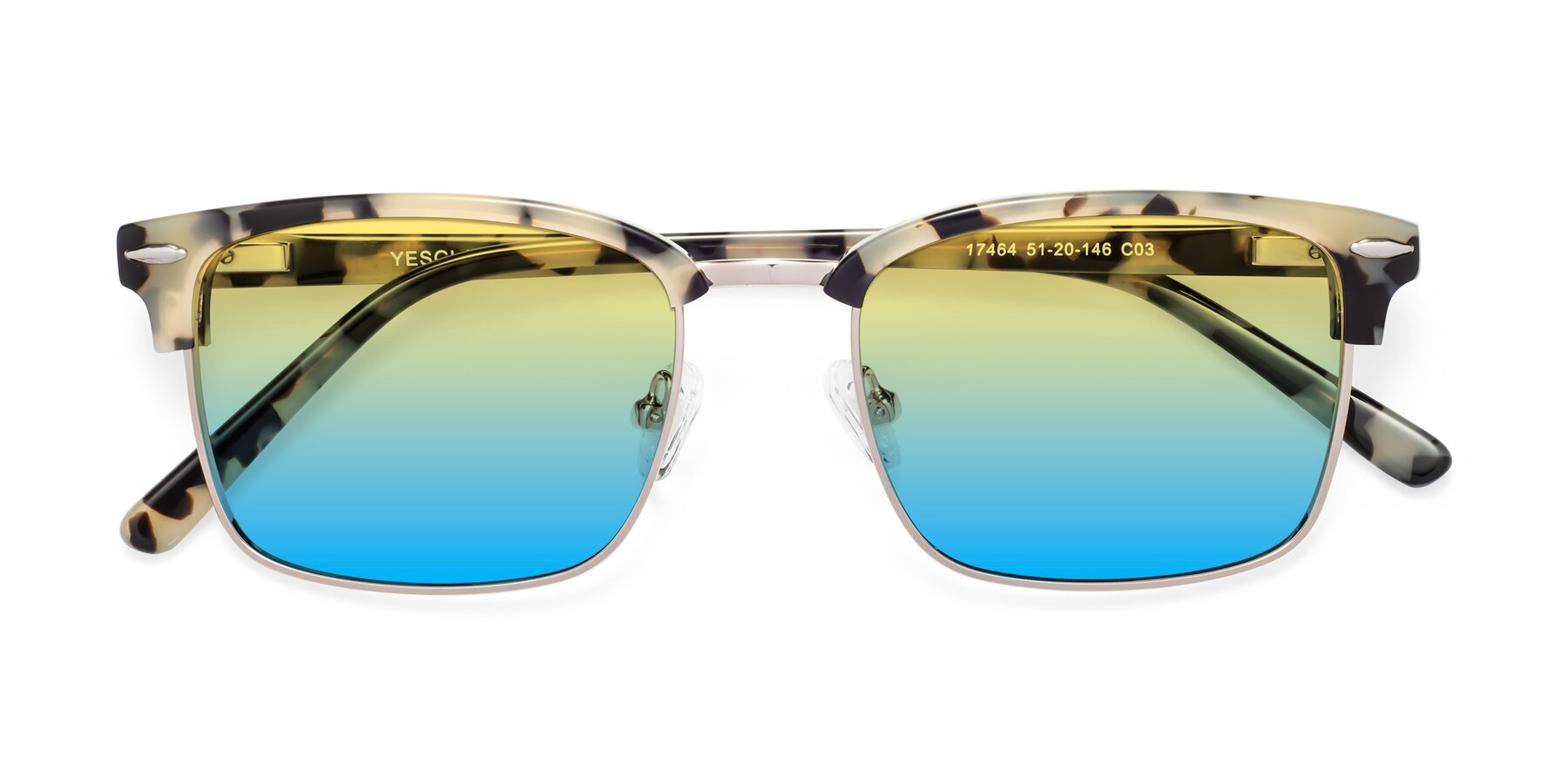 Folded Front of 17464 in Tortoise-Gold with Yellow / Blue Gradient Lenses
