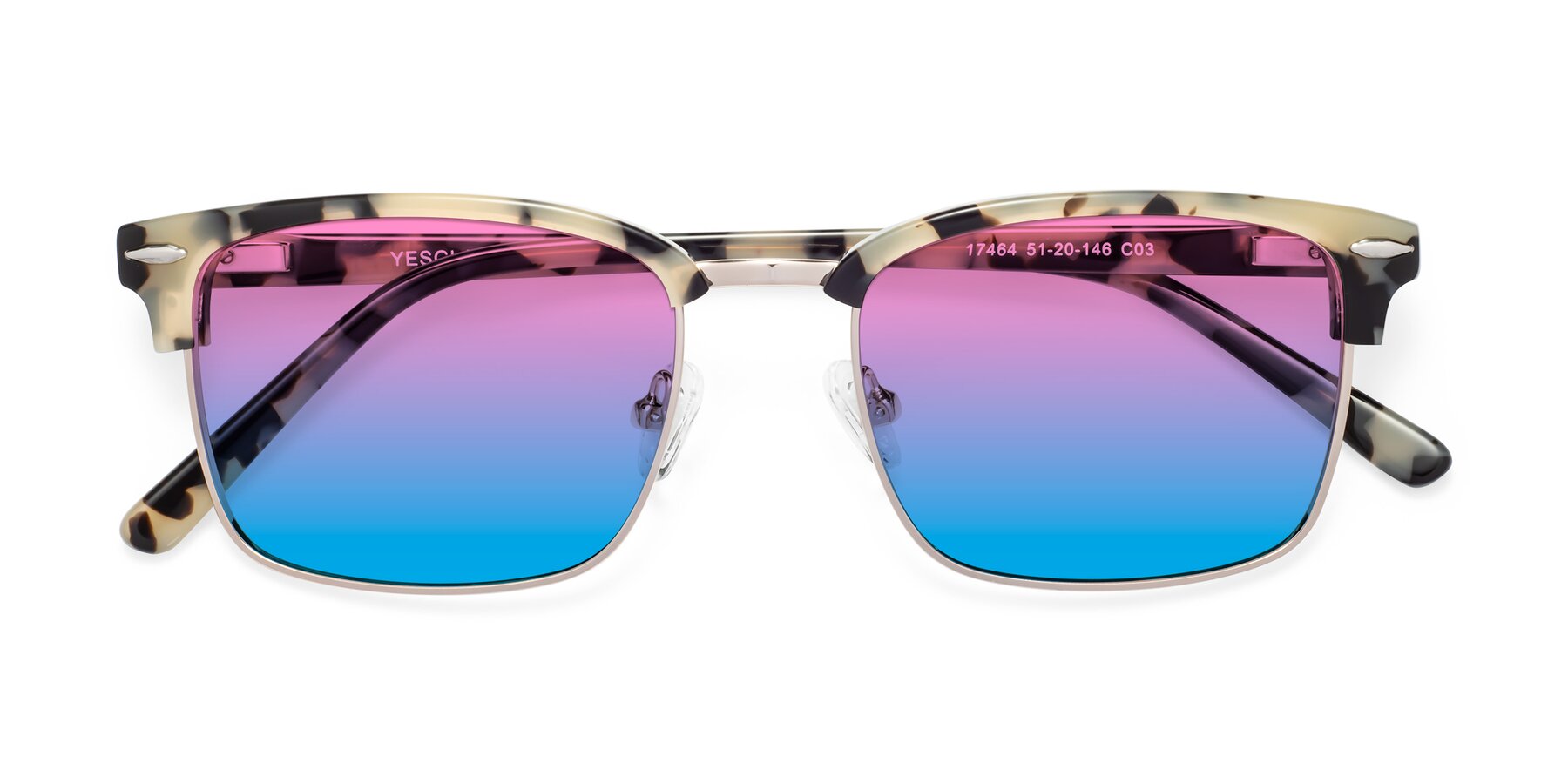 Folded Front of 17464 in Tortoise-Gold with Pink / Blue Gradient Lenses