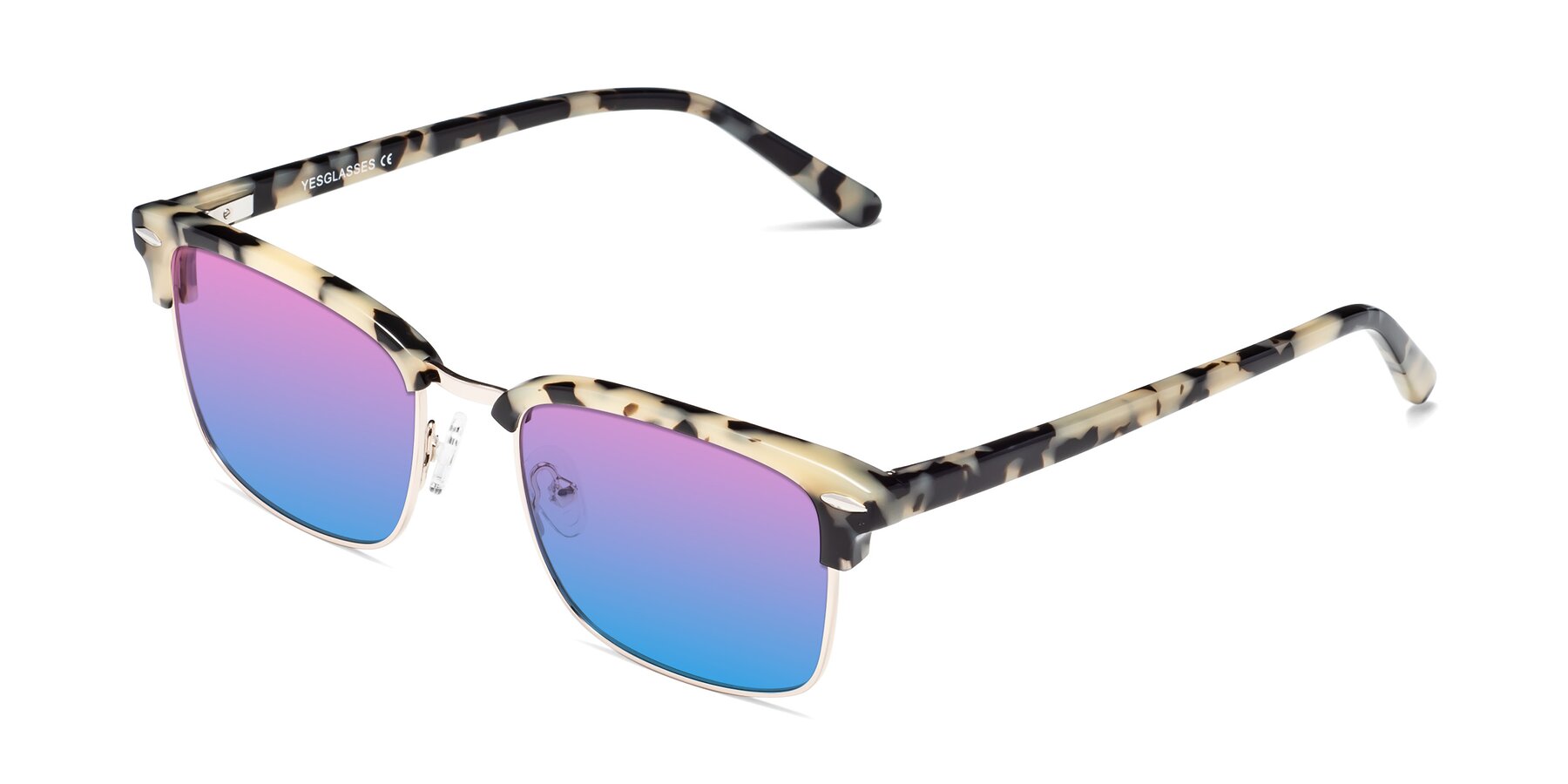 Angle of 17464 in Tortoise-Gold with Pink / Blue Gradient Lenses