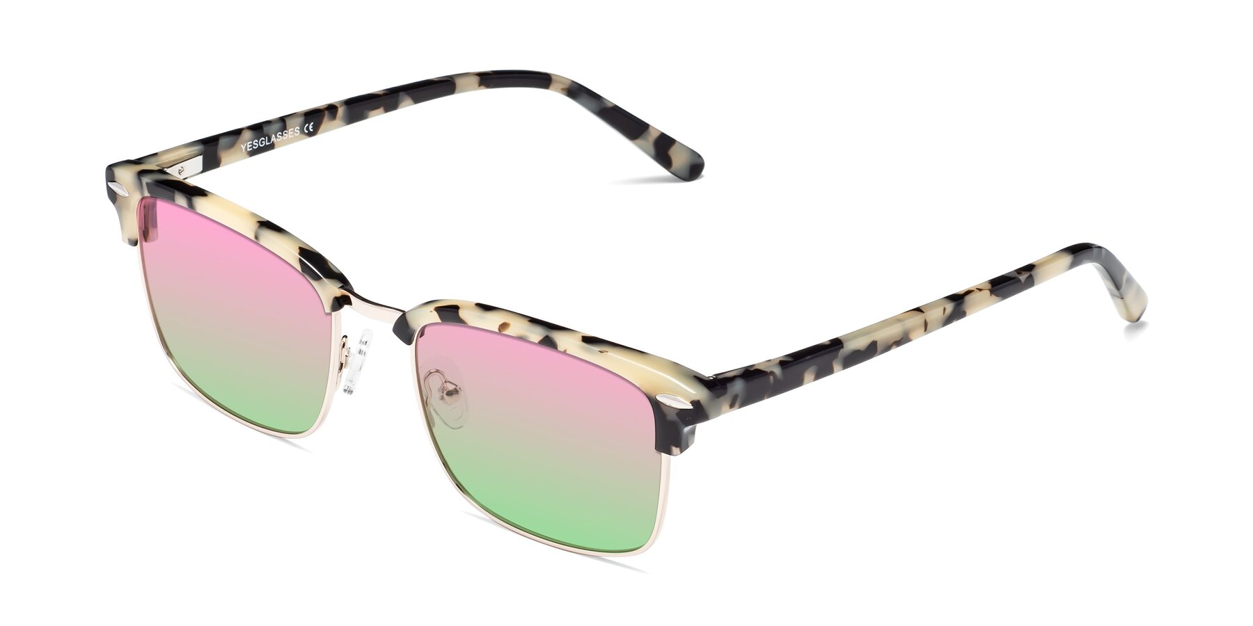Angle of 17464 in Tortoise-Gold with Pink / Green Gradient Lenses