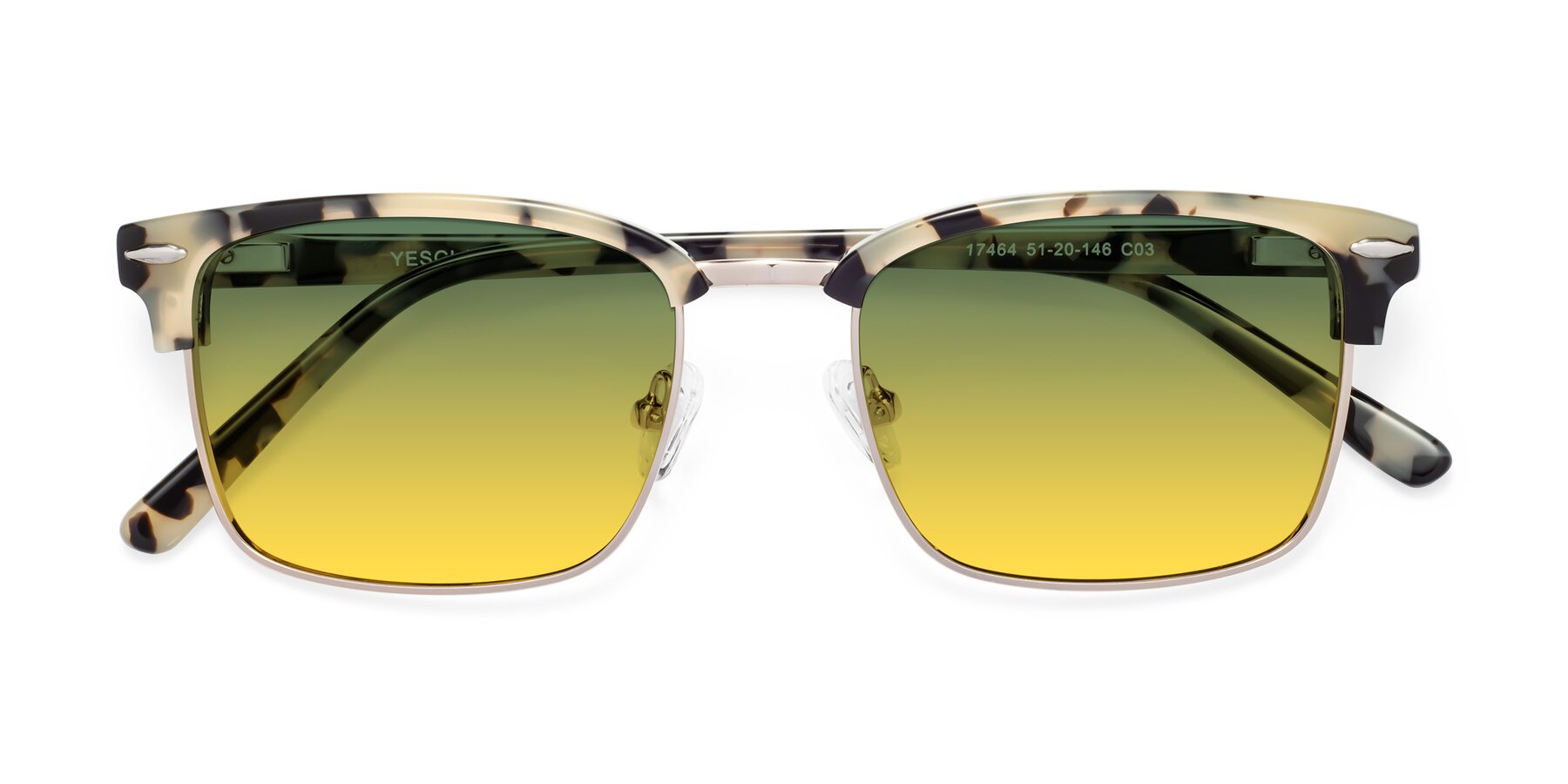 Folded Front of 17464 in Tortoise-Gold with Green / Yellow Gradient Lenses