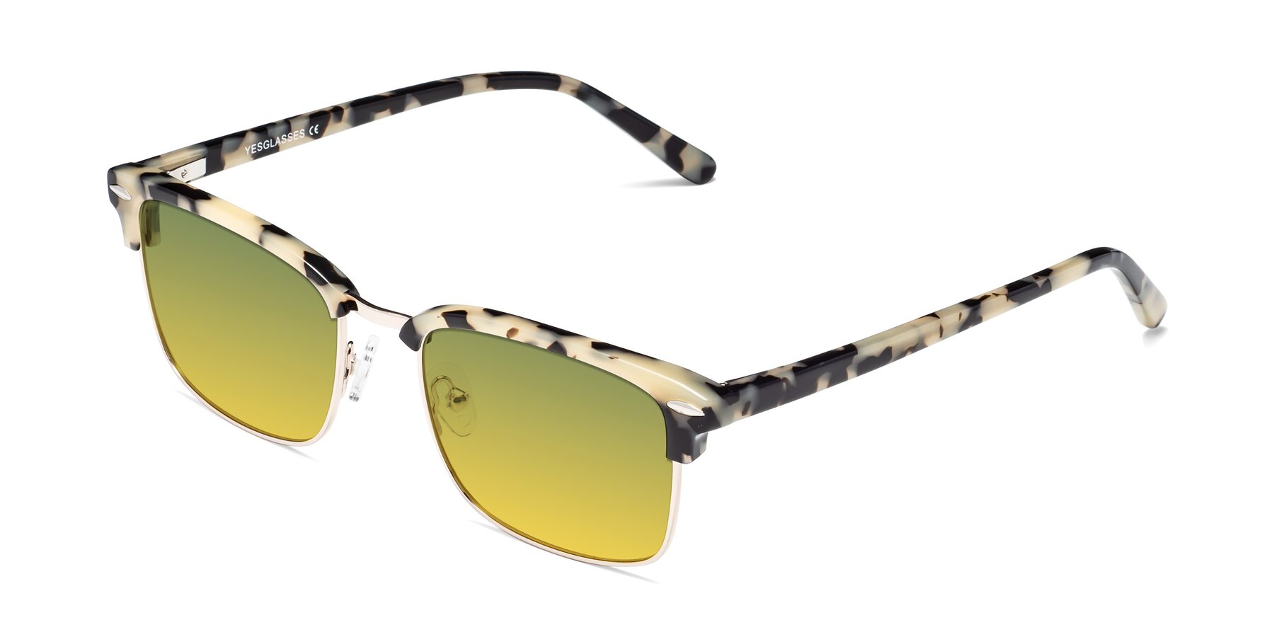 Angle of 17464 in Tortoise-Gold with Green / Yellow Gradient Lenses