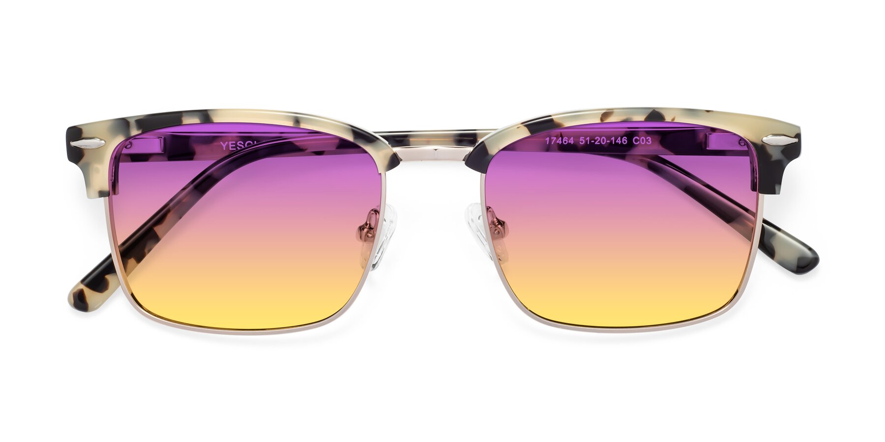 Folded Front of 17464 in Tortoise-Gold with Purple / Yellow Gradient Lenses