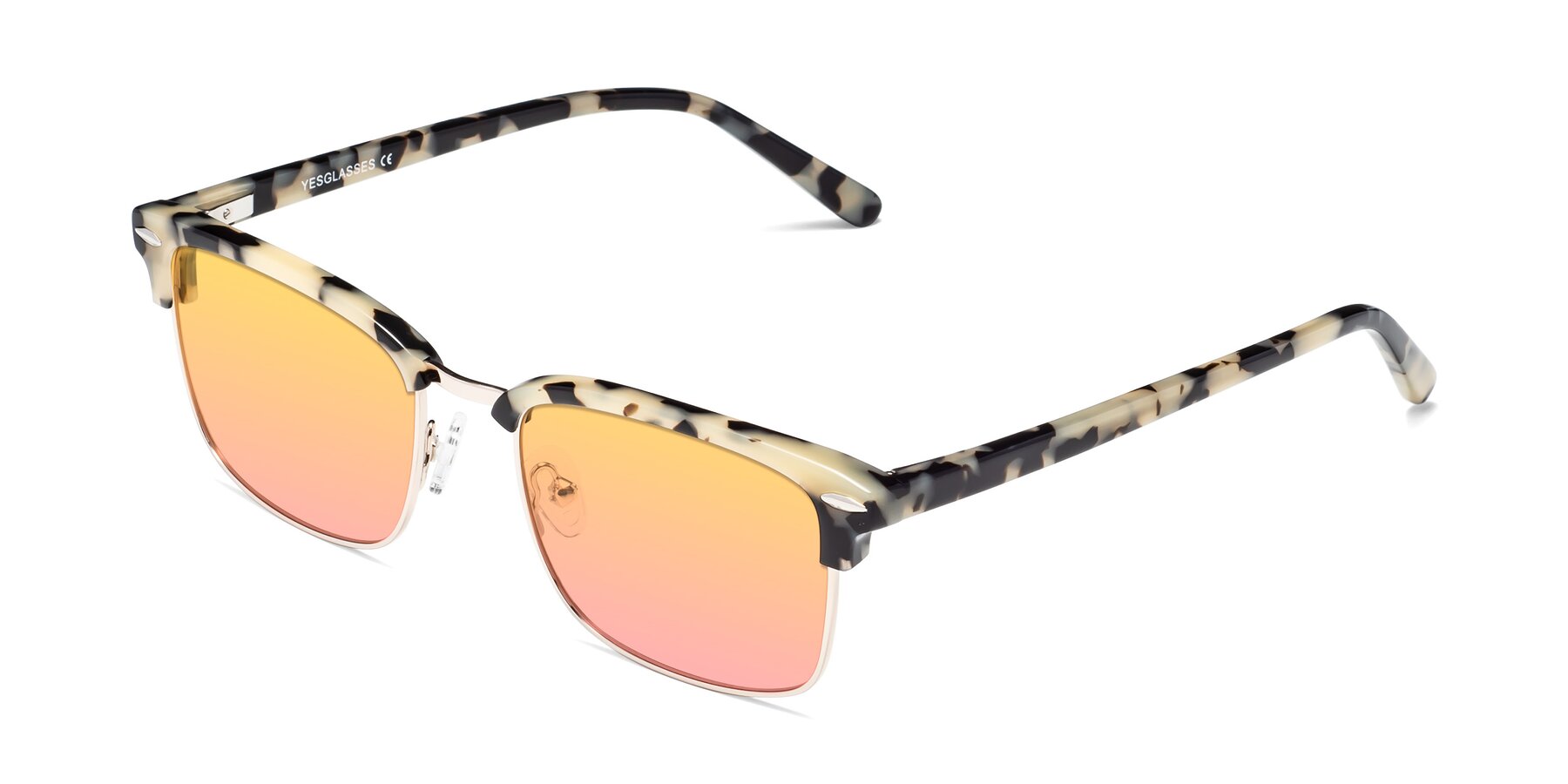 Angle of 17464 in Tortoise-Gold with Yellow / Pink Gradient Lenses