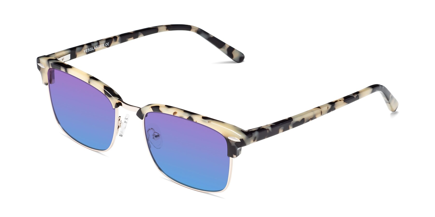 Angle of 17464 in Tortoise-Gold with Purple / Blue Gradient Lenses