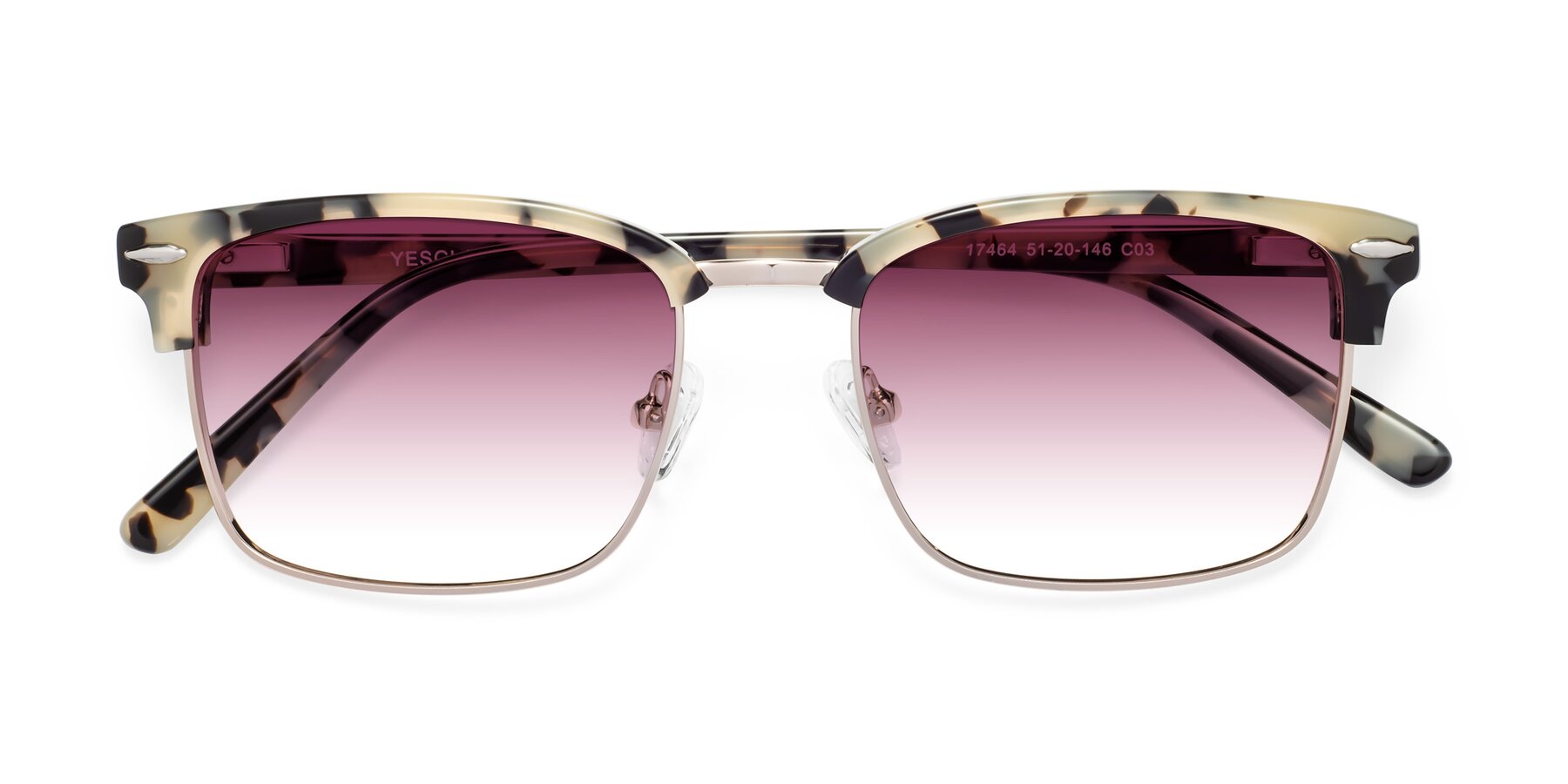 Folded Front of 17464 in Tortoise-Gold with Wine Gradient Lenses