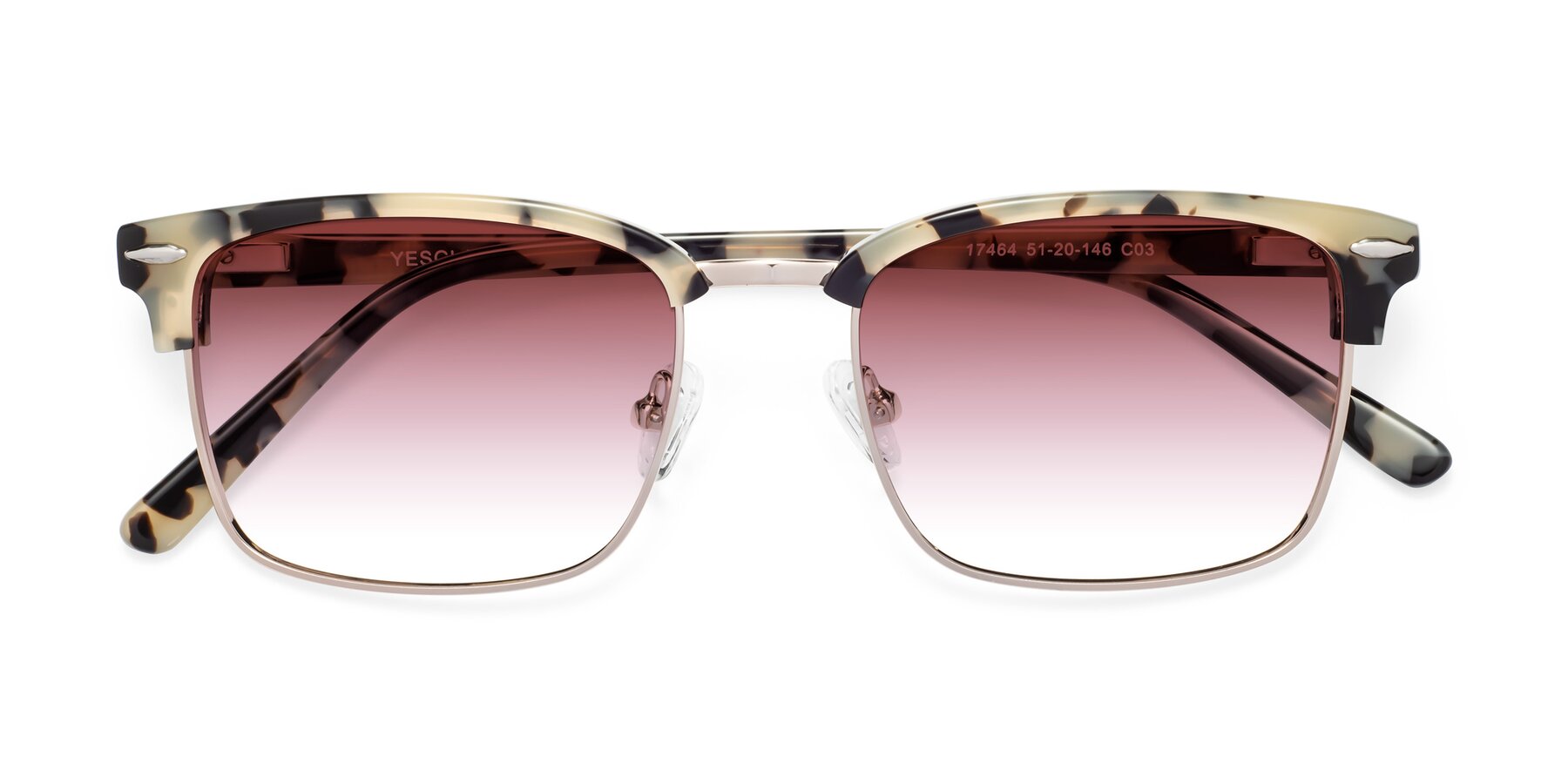 Folded Front of 17464 in Tortoise-Gold with Garnet Gradient Lenses