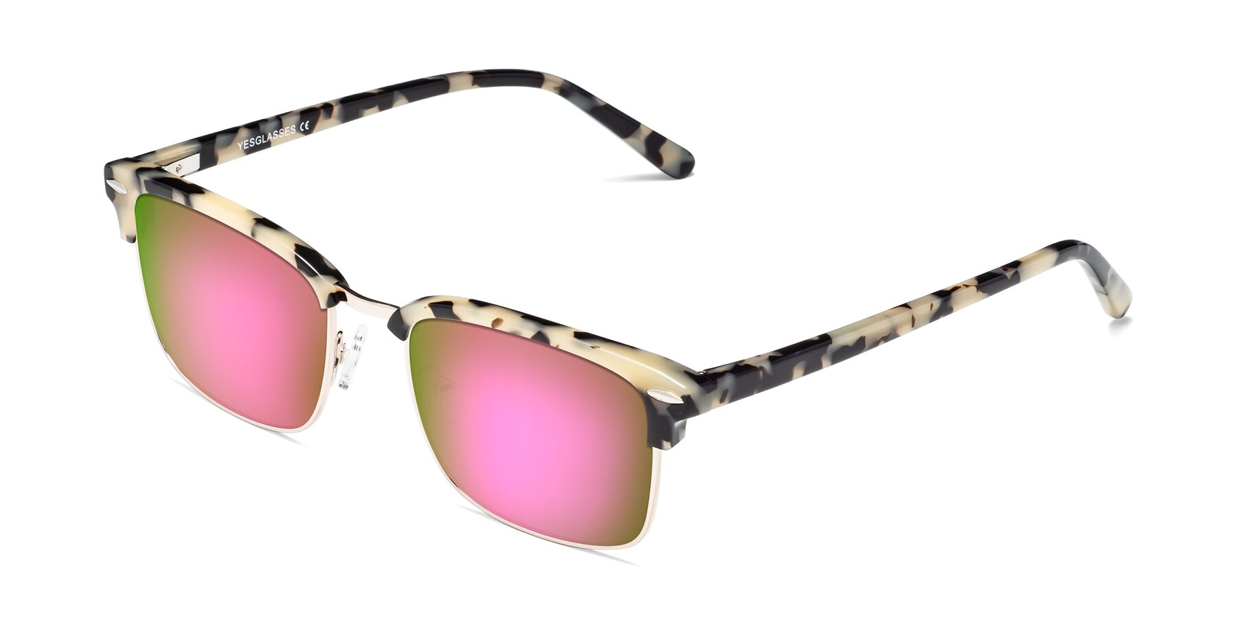 Angle of 17464 in Tortoise-Gold with Pink Mirrored Lenses