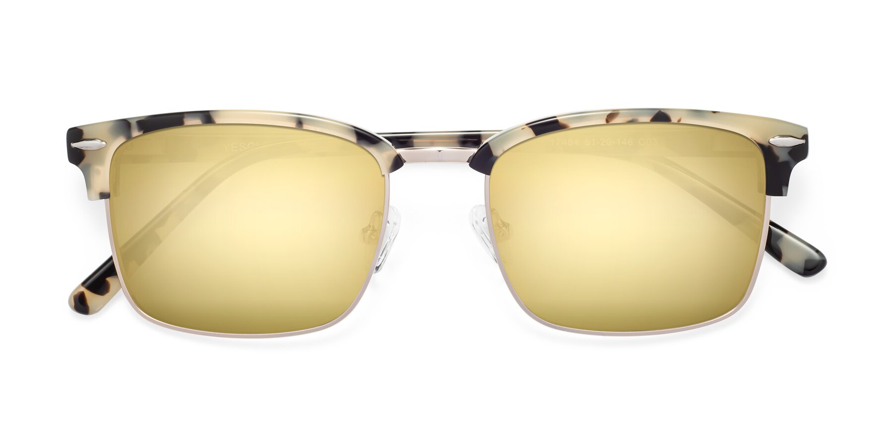 Folded Front of 17464 in Tortoise-Gold with Gold Mirrored Lenses