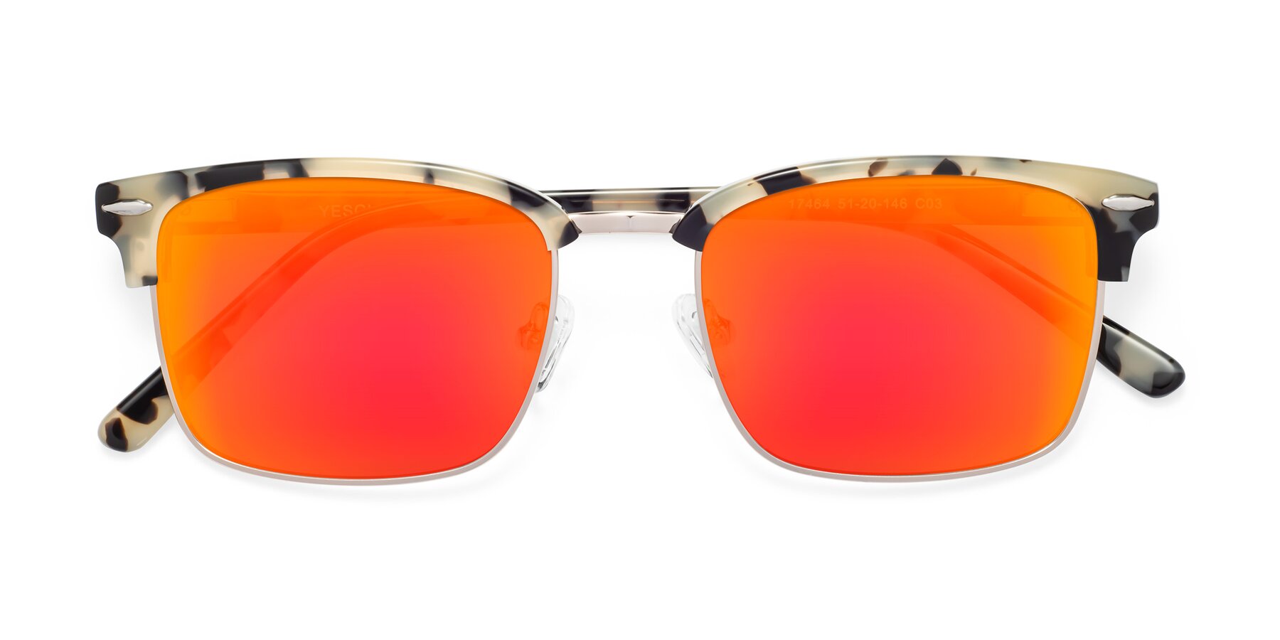 Folded Front of 17464 in Tortoise-Gold with Red Gold Mirrored Lenses