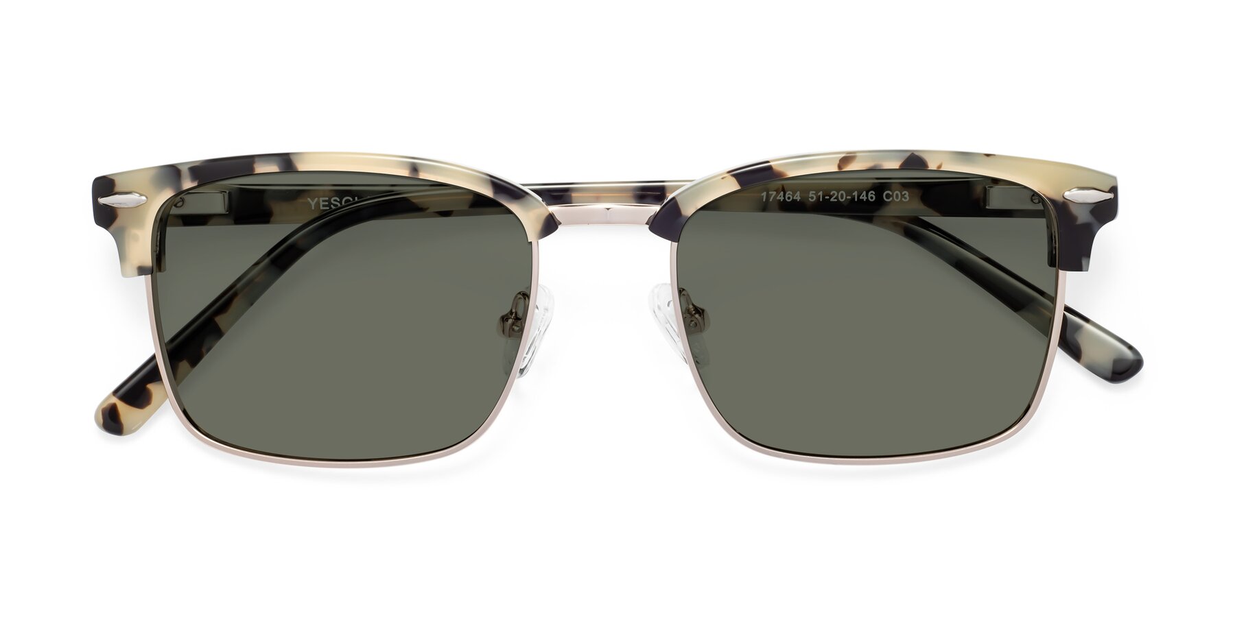 Folded Front of 17464 in Tortoise-Gold with Gray Polarized Lenses