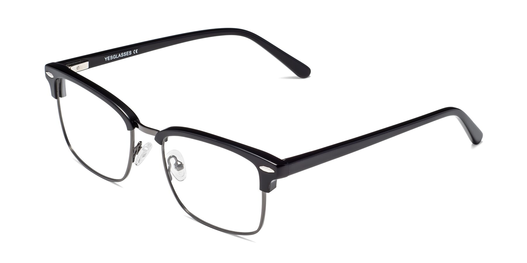 Angle of 17464 in Black-Gunmetal with Clear Eyeglass Lenses