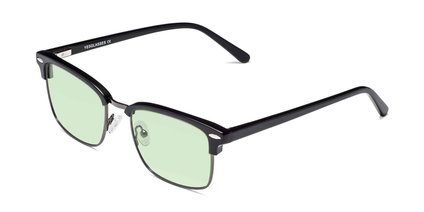 Angle of 17464 in Black-Gunmetal with Light Green Tinted Lenses
