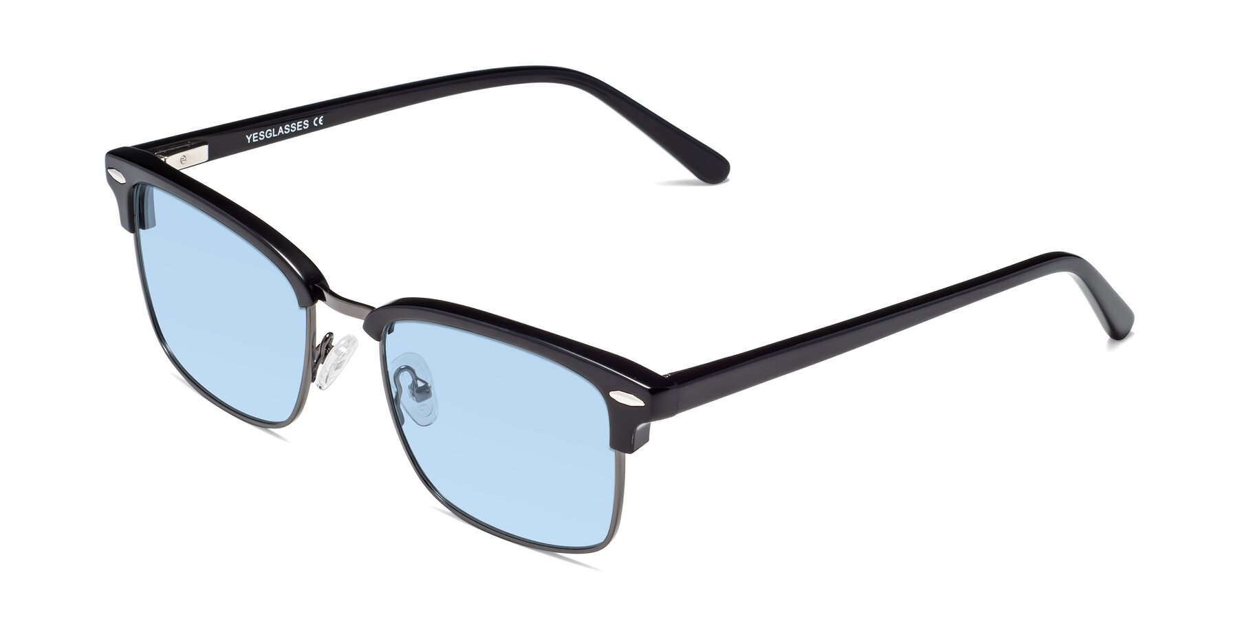 Angle of 17464 in Black-Gunmetal with Light Blue Tinted Lenses