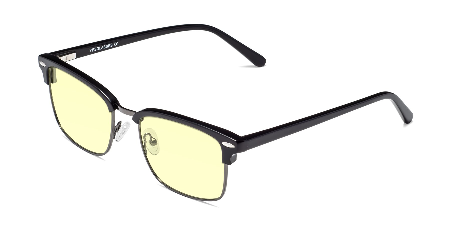 Angle of 17464 in Black-Gunmetal with Light Yellow Tinted Lenses