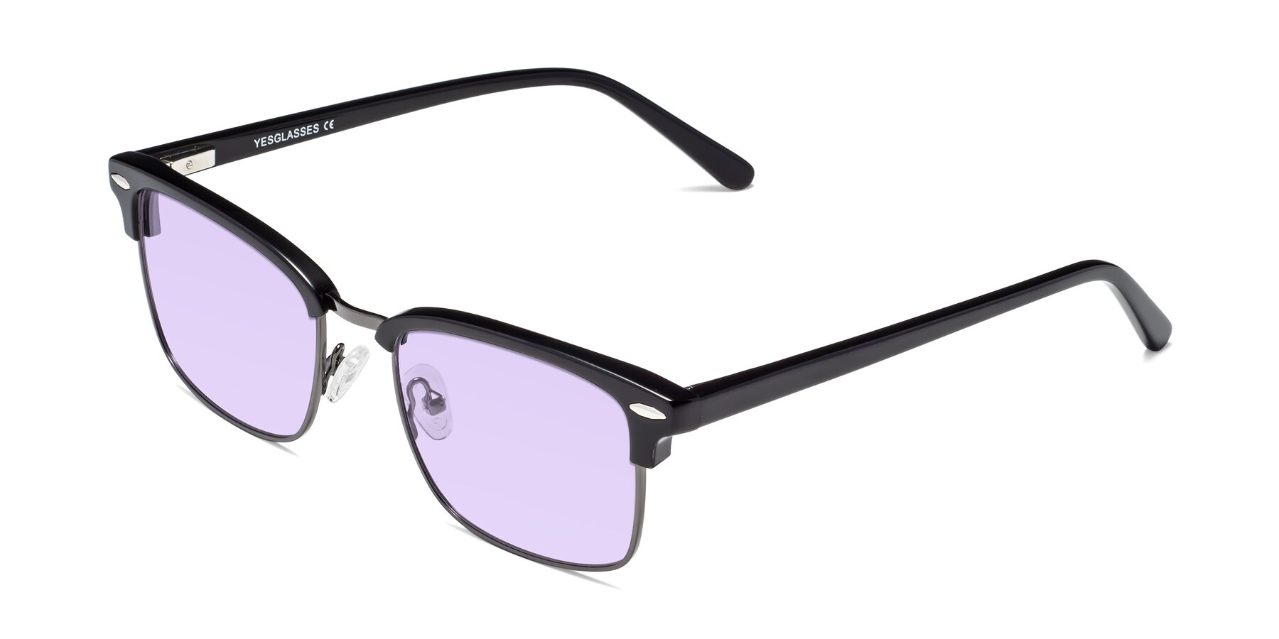 Angle of 17464 in Black-Gunmetal with Light Purple Tinted Lenses