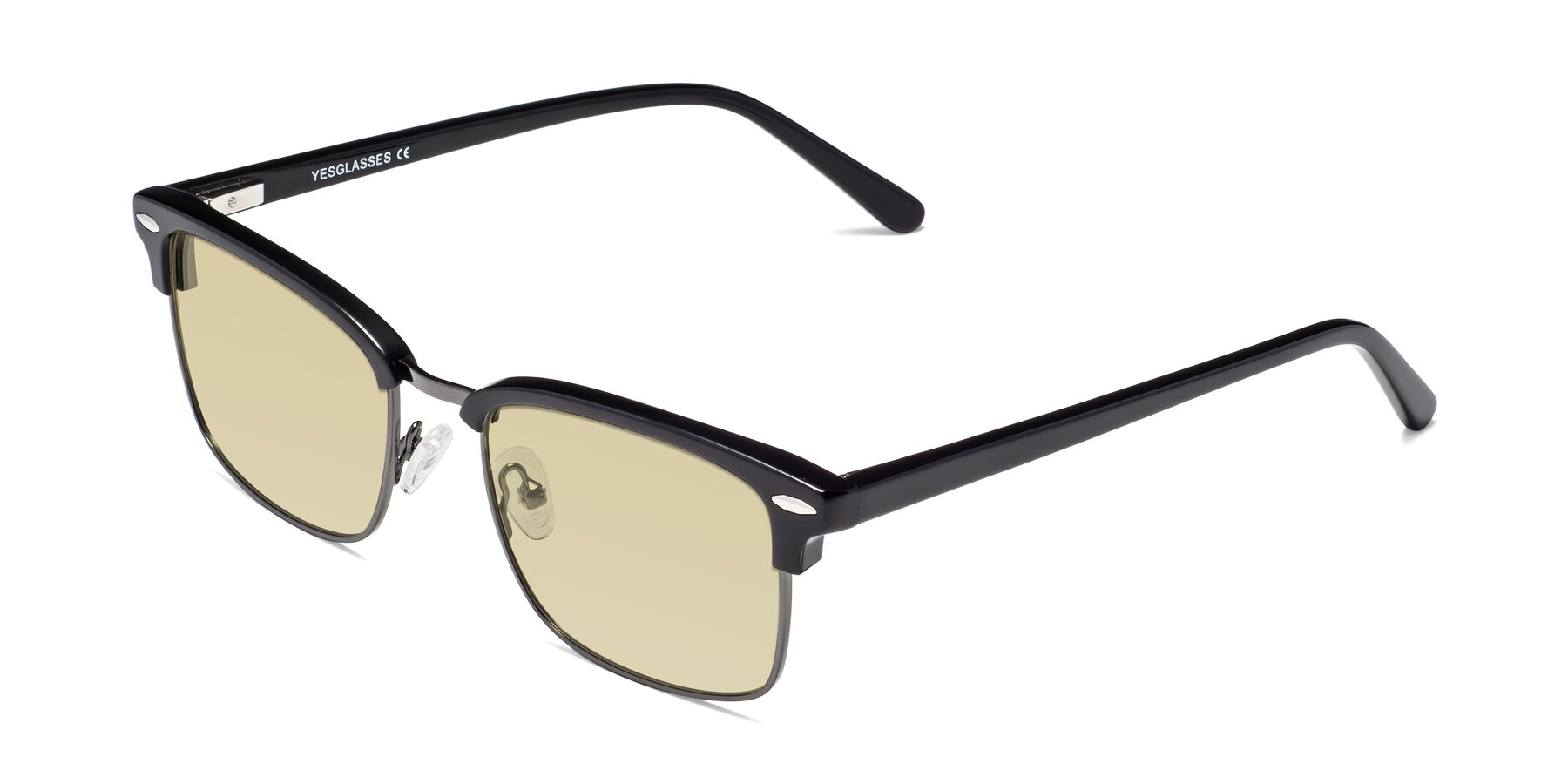 Angle of 17464 in Black-Gunmetal with Light Champagne Tinted Lenses