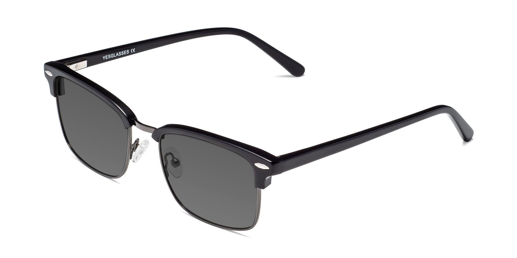 Angle of 17464 in Black-Gunmetal with Medium Gray Tinted Lenses