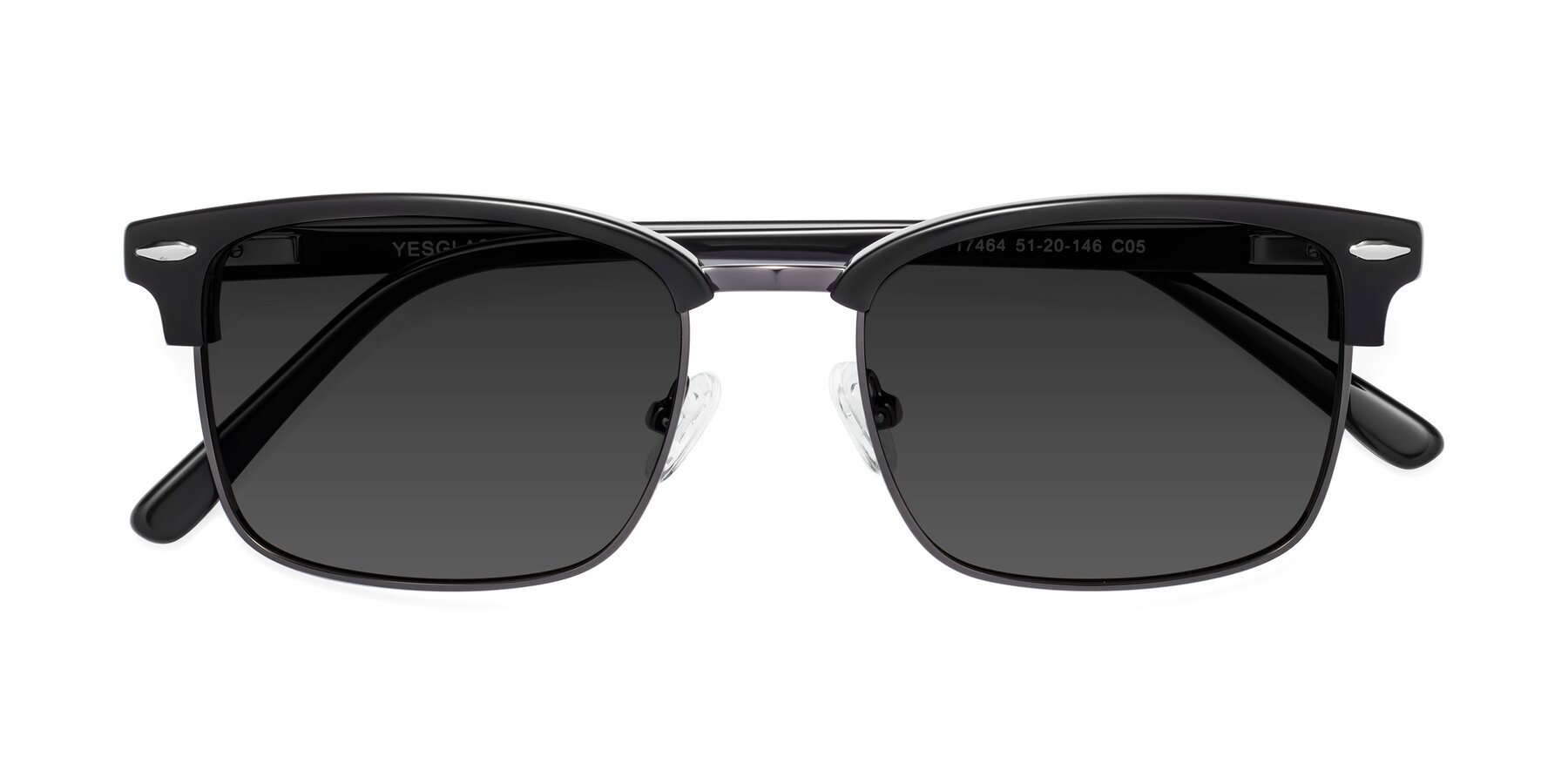 Folded Front of 17464 in Black-Gunmetal with Gray Tinted Lenses