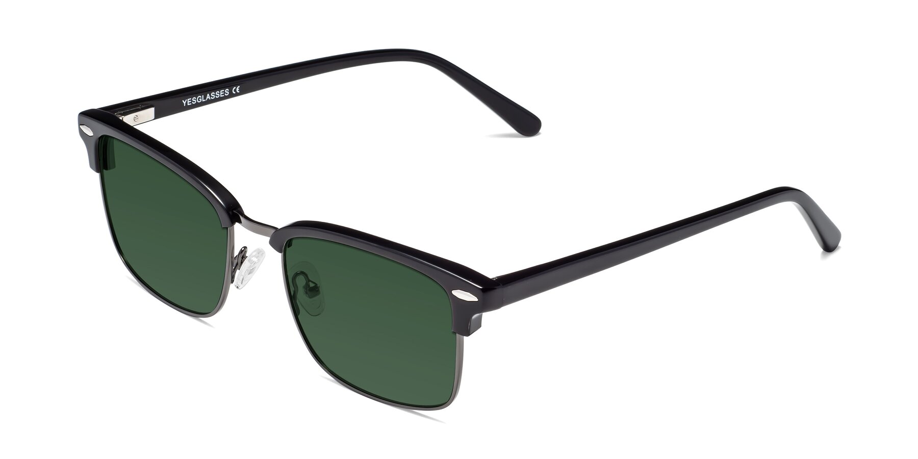 Angle of 17464 in Black-Gunmetal with Green Tinted Lenses