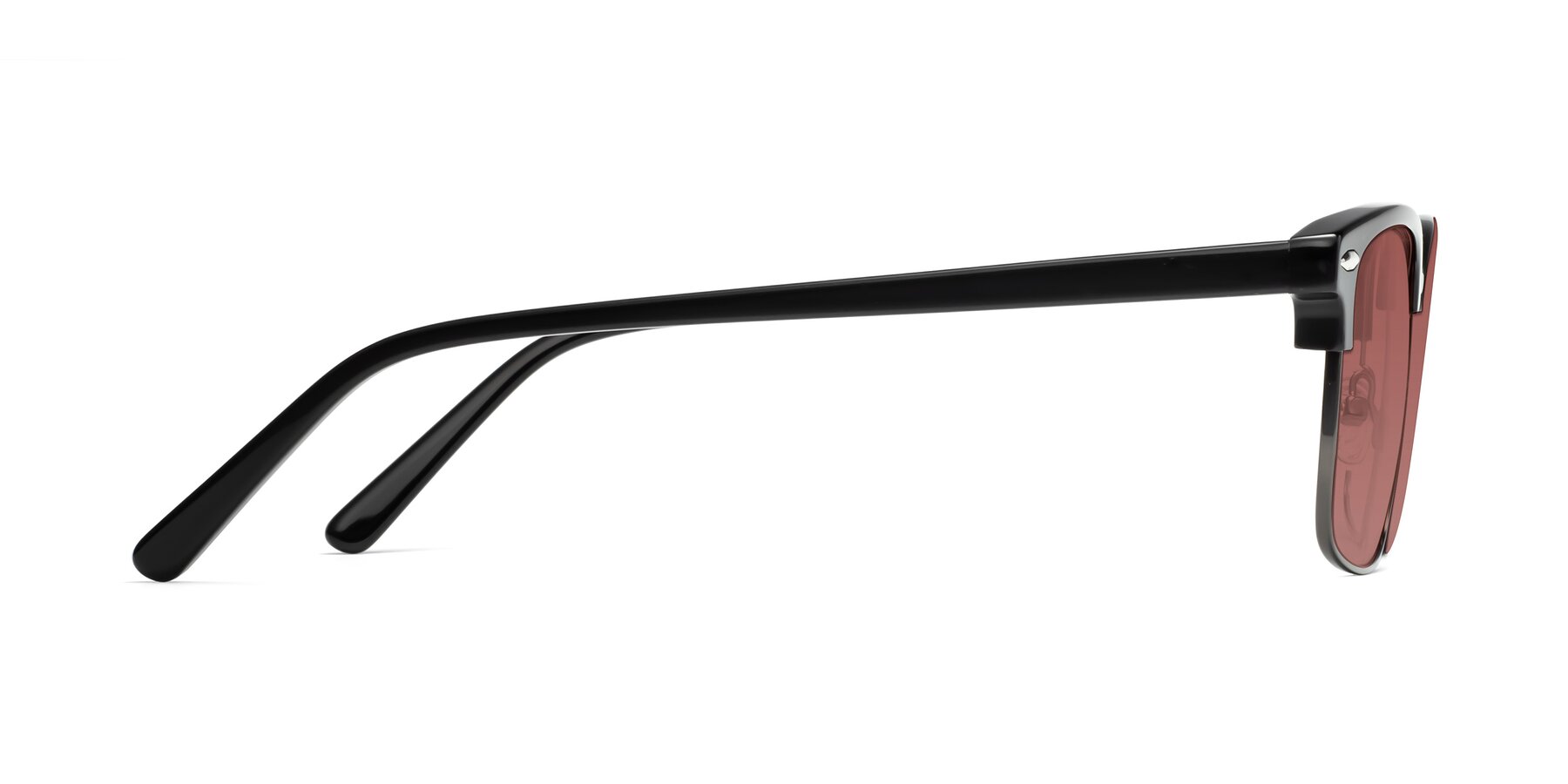 Side of 17464 in Black-Gunmetal with Garnet Tinted Lenses