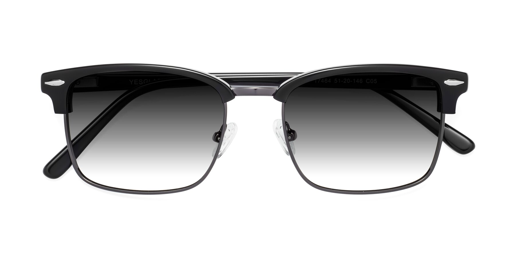 Folded Front of 17464 in Black-Gunmetal with Gray Gradient Lenses