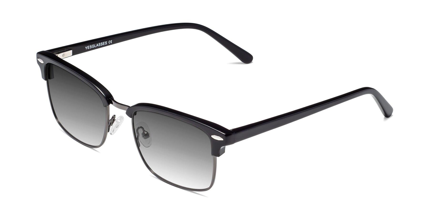 Angle of 17464 in Black-Gunmetal with Gray Gradient Lenses