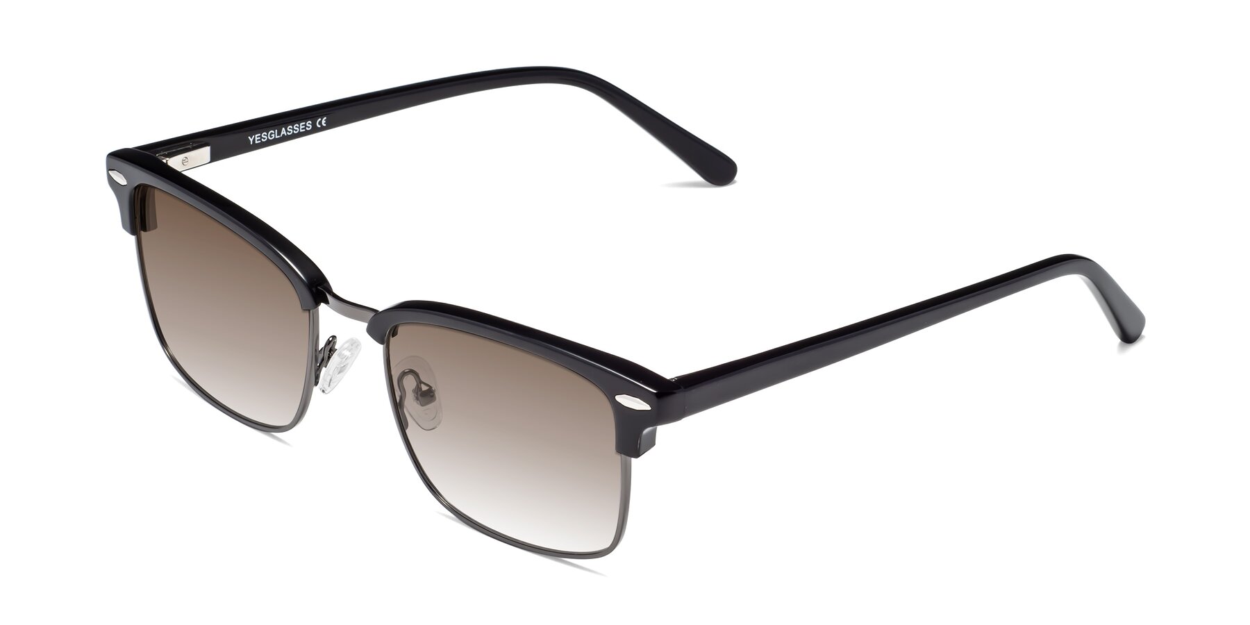 Angle of 17464 in Black-Gunmetal with Brown Gradient Lenses