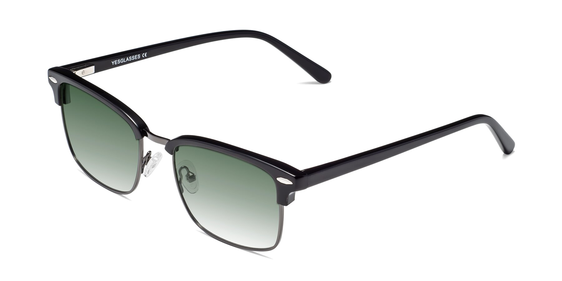 Angle of 17464 in Black-Gunmetal with Green Gradient Lenses