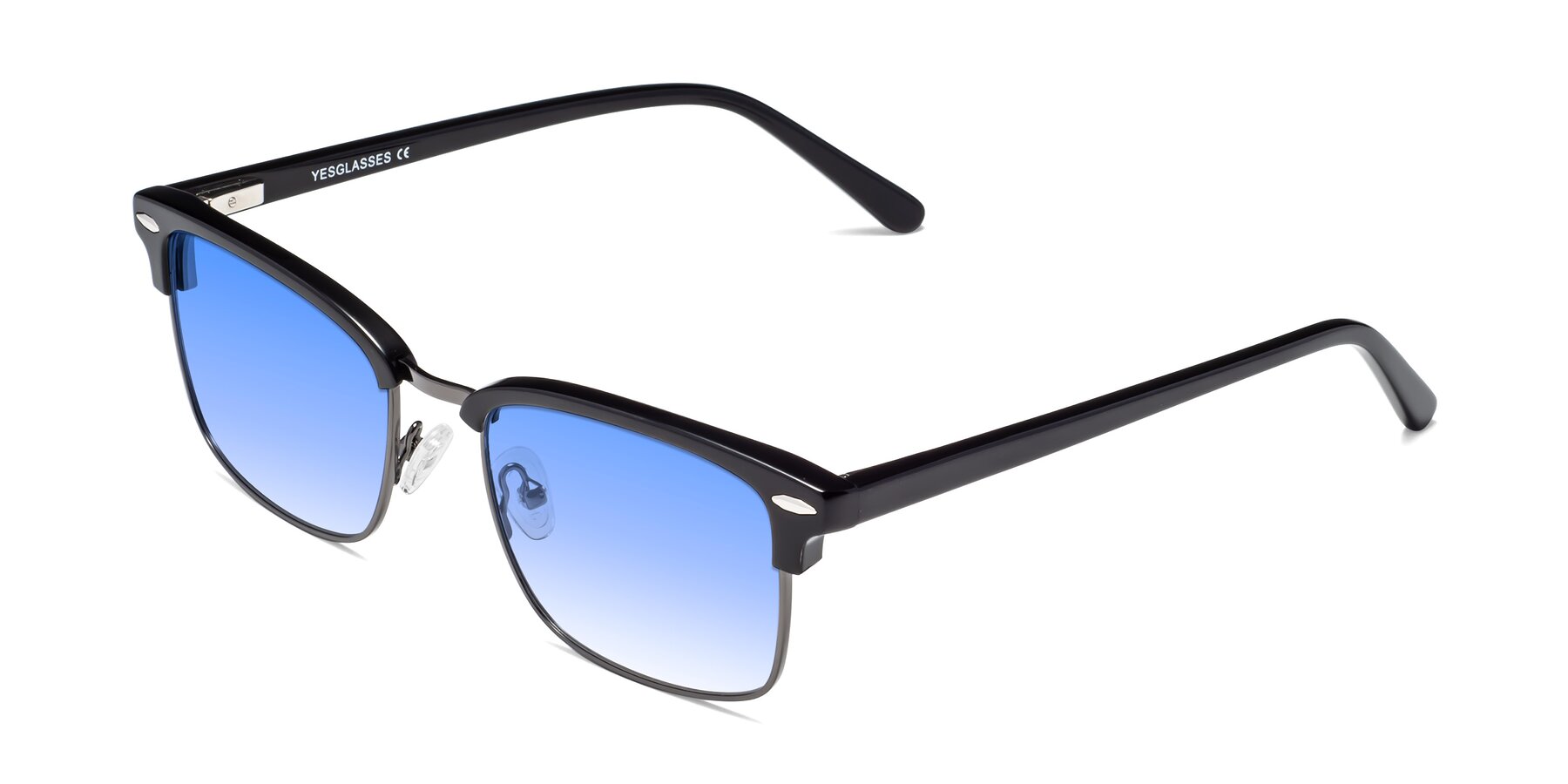 Angle of 17464 in Black-Gunmetal with Blue Gradient Lenses