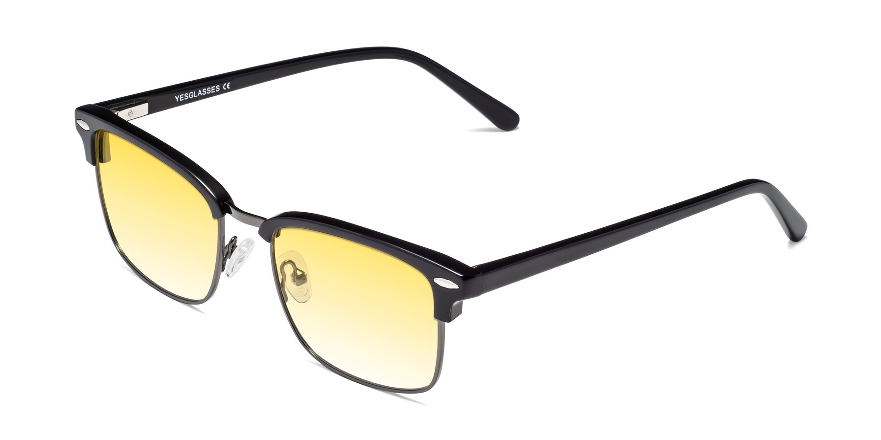 Angle of 17464 in Black-Gunmetal with Yellow Gradient Lenses