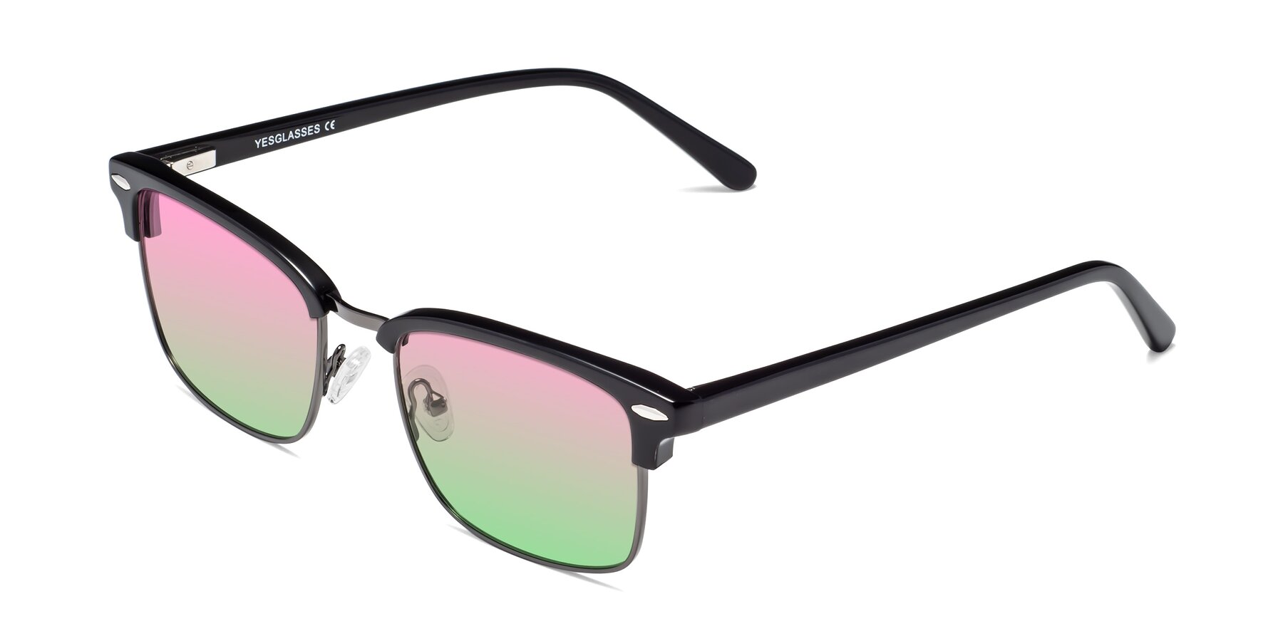 Angle of 17464 in Black-Gunmetal with Pink / Green Gradient Lenses