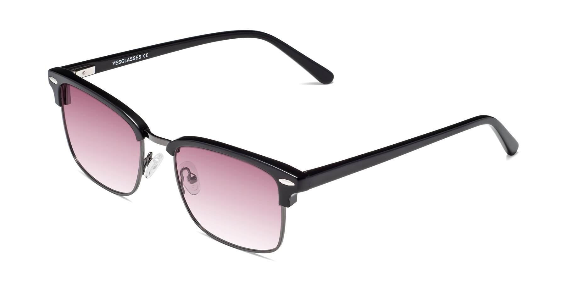 Angle of 17464 in Black-Gunmetal with Wine Gradient Lenses