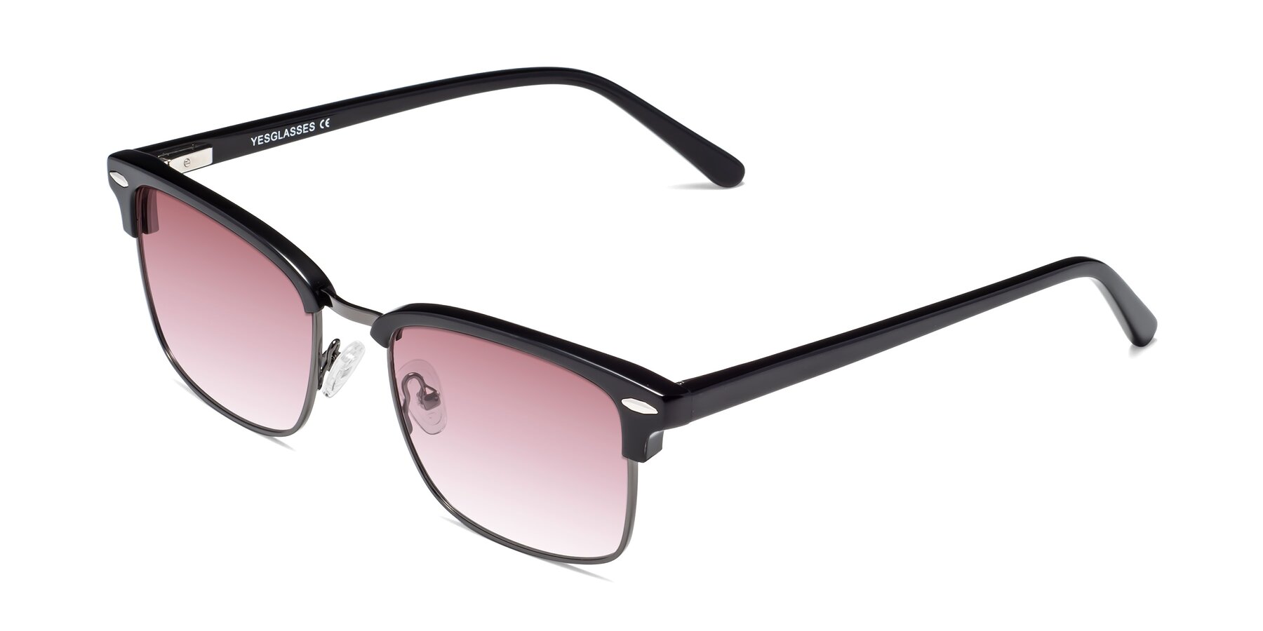 Angle of 17464 in Black-Gunmetal with Garnet Gradient Lenses