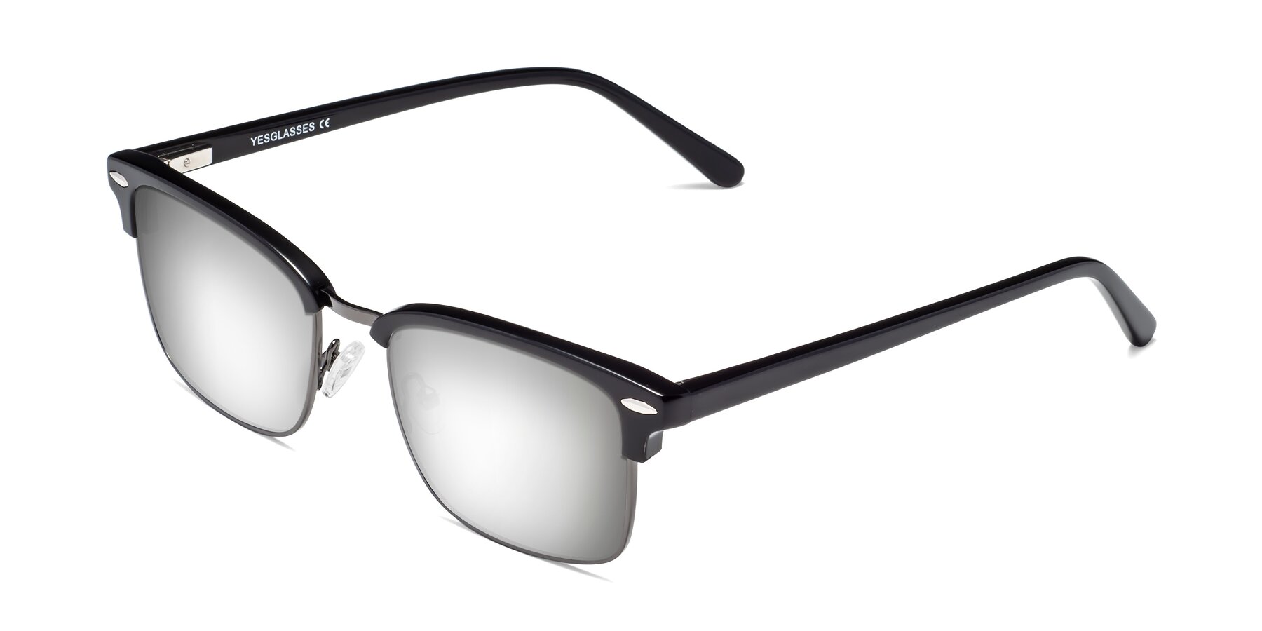 Angle of 17464 in Black-Gunmetal with Silver Mirrored Lenses