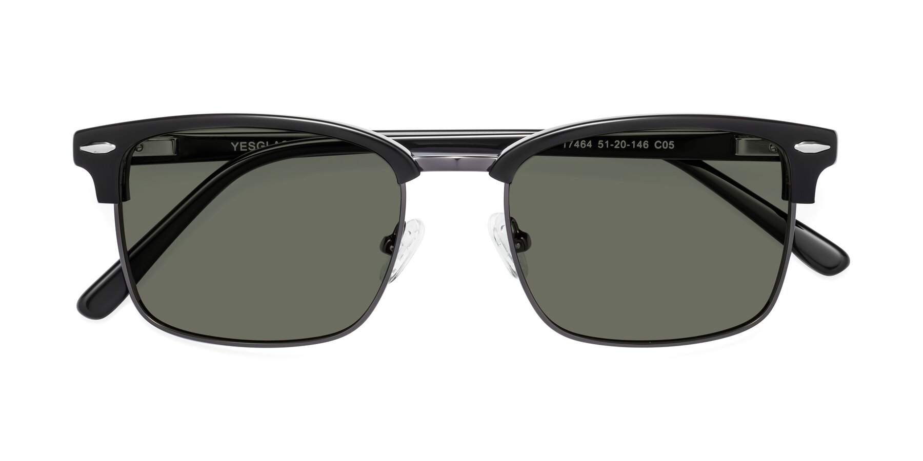 Folded Front of 17464 in Black-Gunmetal with Gray Polarized Lenses