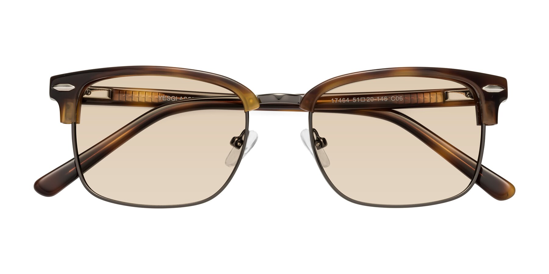 Folded Front of 17464 in Tortoise/ Gunmetal with Light Brown Tinted Lenses