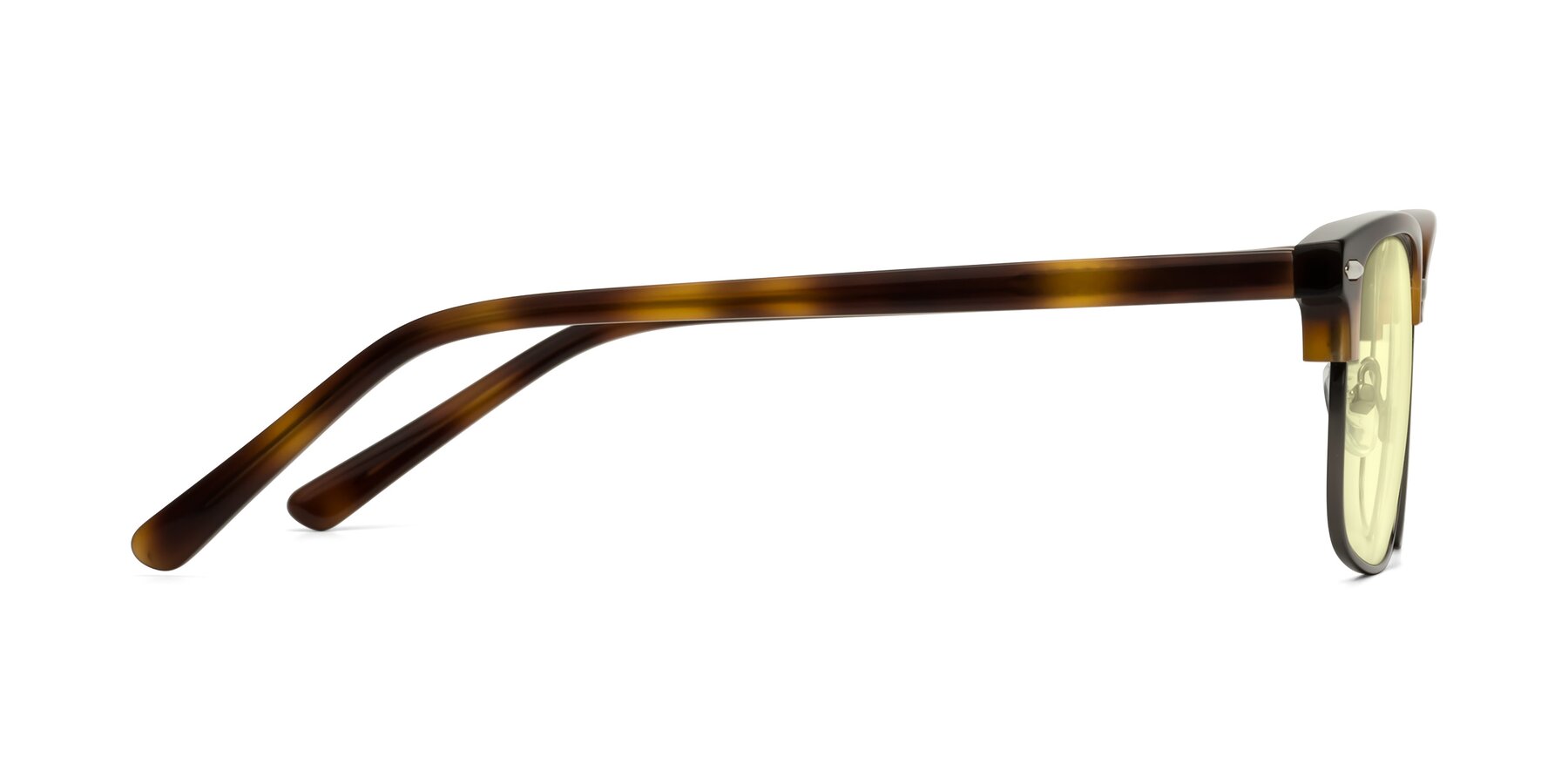 Side of 17464 in Tortoise/ Gunmetal with Light Yellow Tinted Lenses