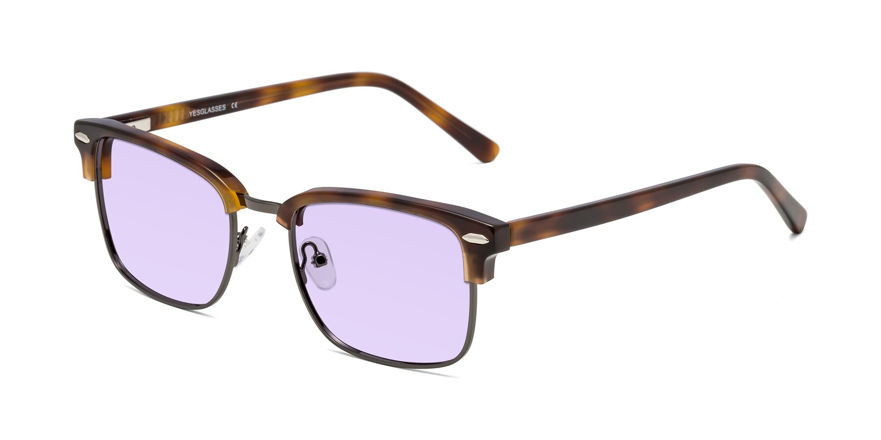 Angle of 17464 in Tortoise/ Gunmetal with Light Purple Tinted Lenses