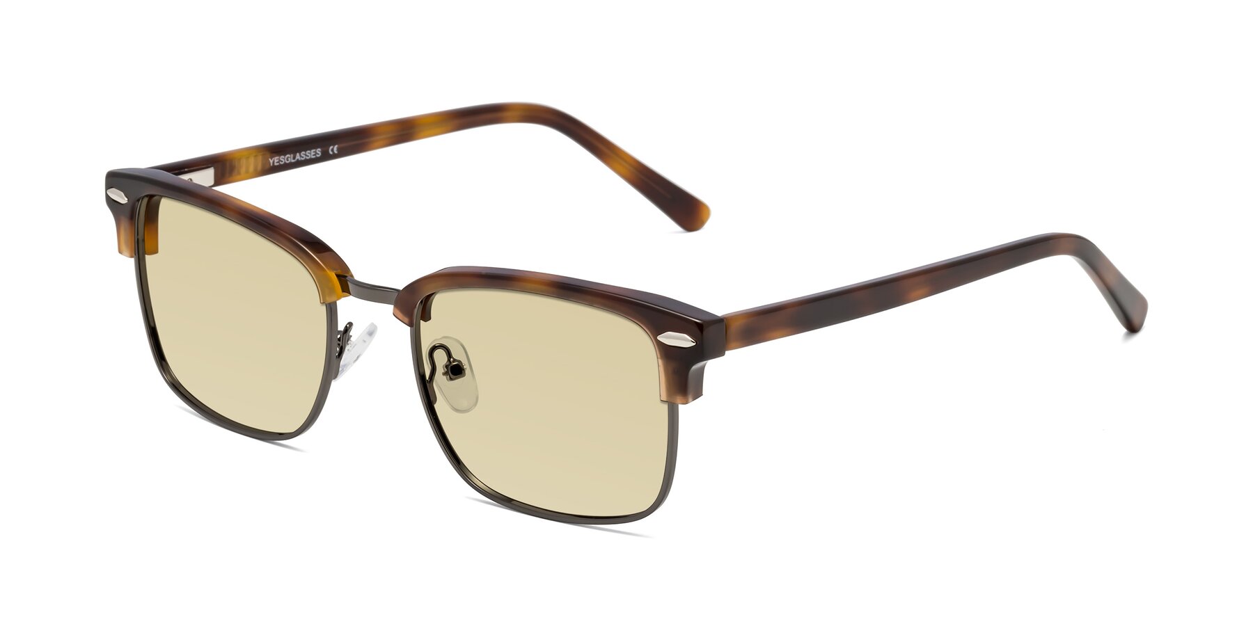 Angle of 17464 in Tortoise/ Gunmetal with Light Champagne Tinted Lenses
