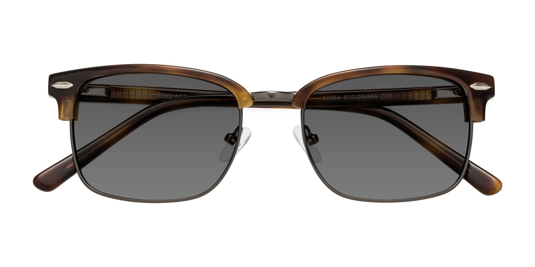 Folded Front of 17464 in Tortoise/ Gunmetal with Medium Gray Tinted Lenses
