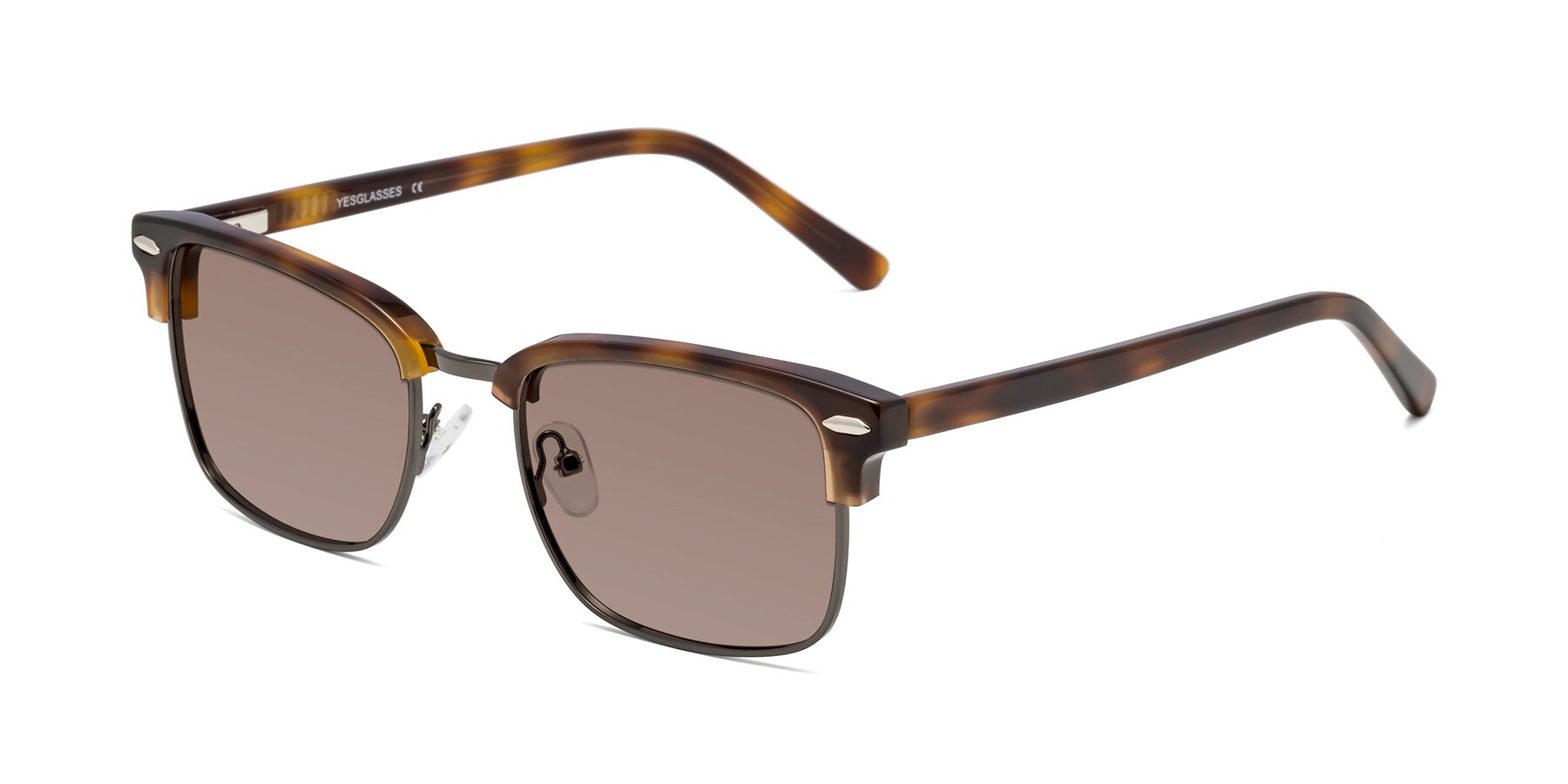 Angle of 17464 in Tortoise/ Gunmetal with Medium Brown Tinted Lenses