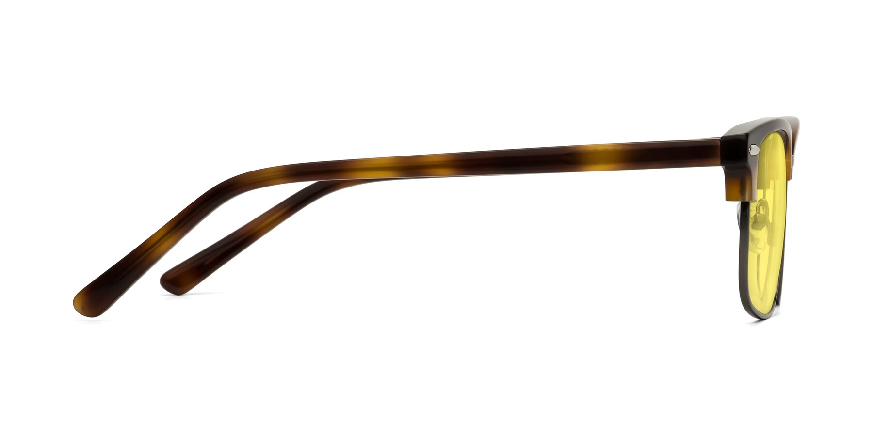 Side of 17464 in Tortoise/ Gunmetal with Medium Yellow Tinted Lenses