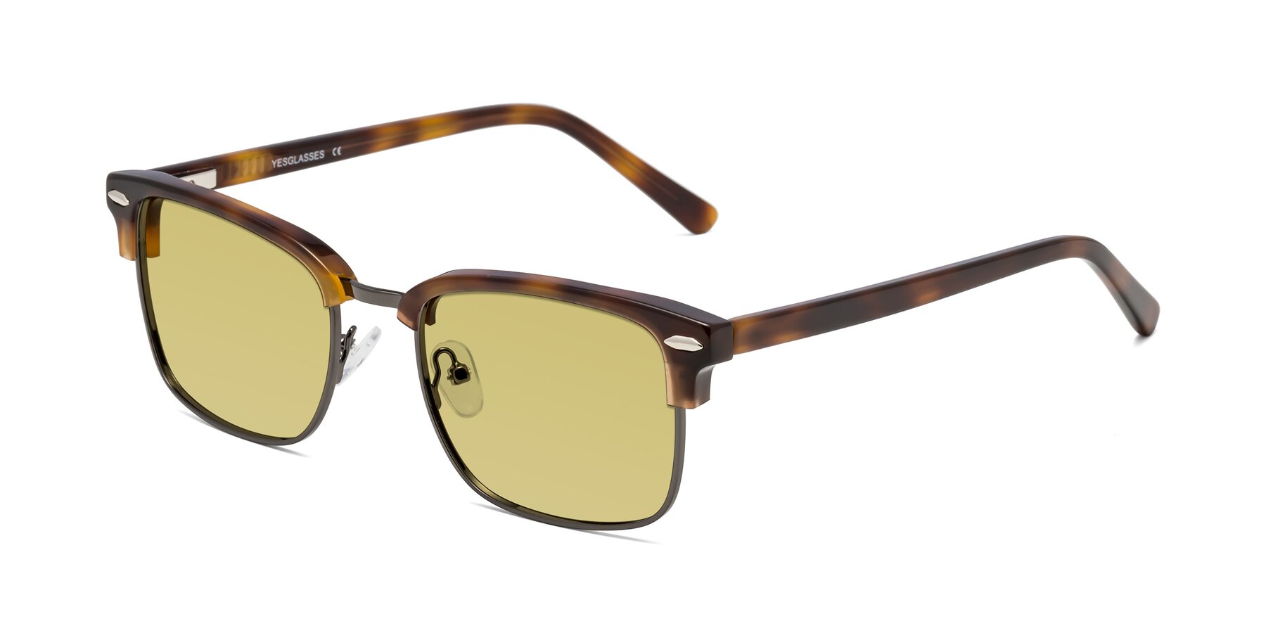 Angle of 17464 in Tortoise/ Gunmetal with Medium Champagne Tinted Lenses