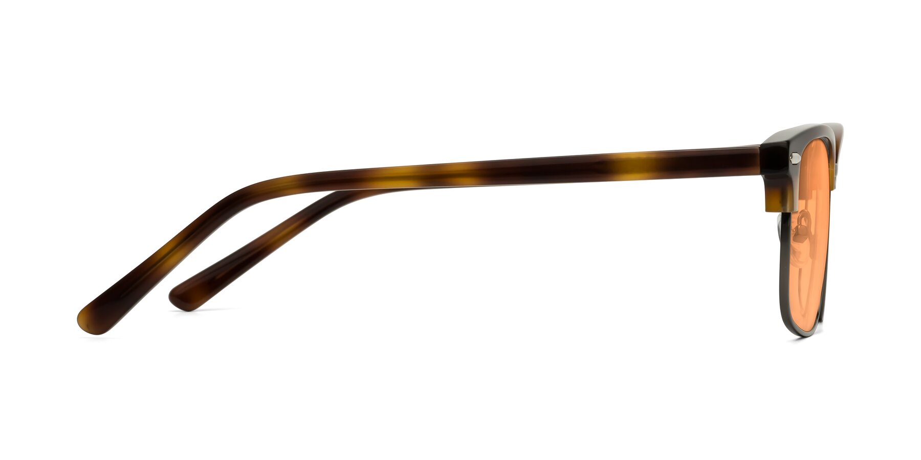 Side of 17464 in Tortoise/ Gunmetal with Medium Orange Tinted Lenses