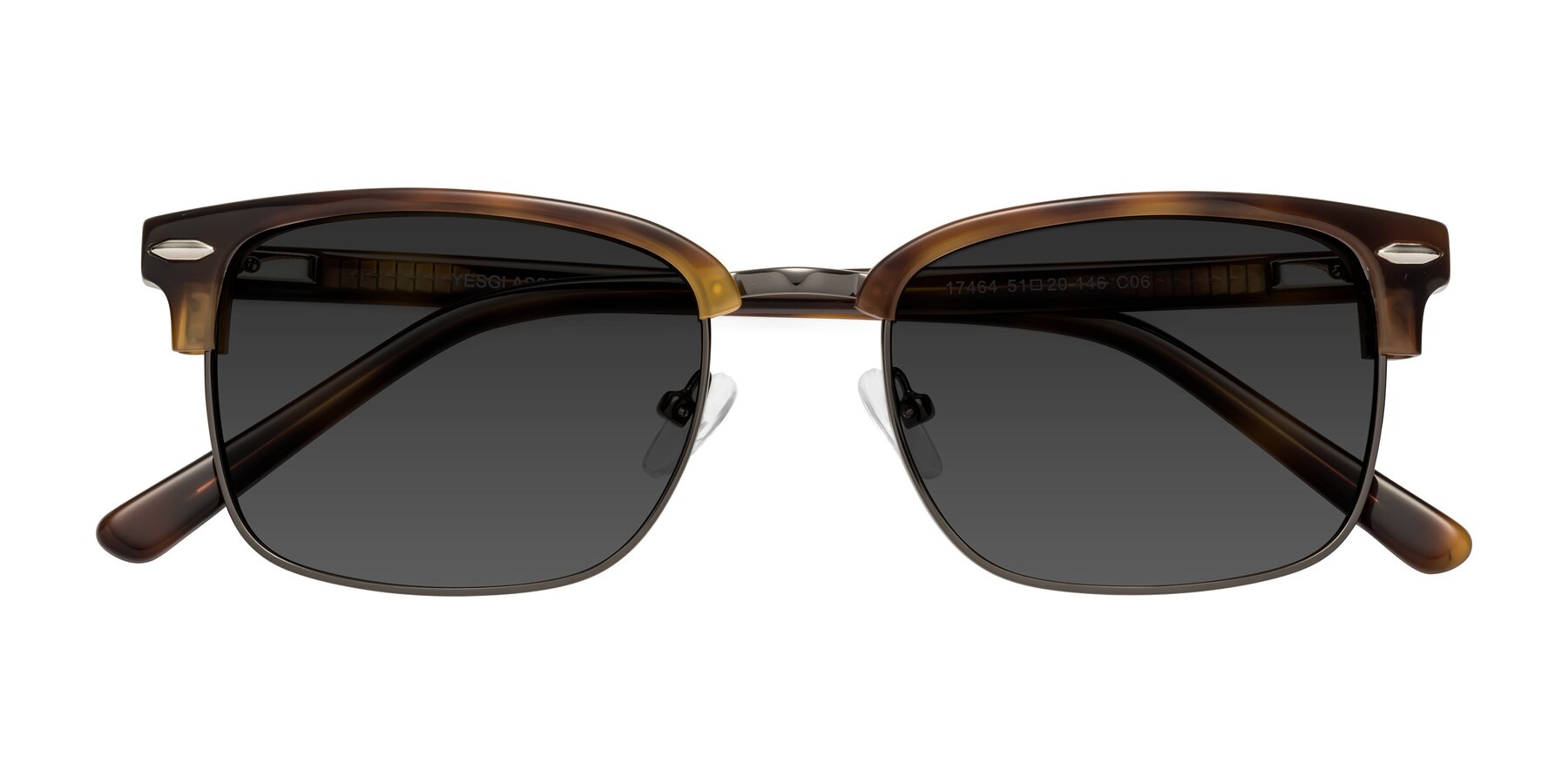 Folded Front of 17464 in Tortoise/ Gunmetal with Gray Tinted Lenses