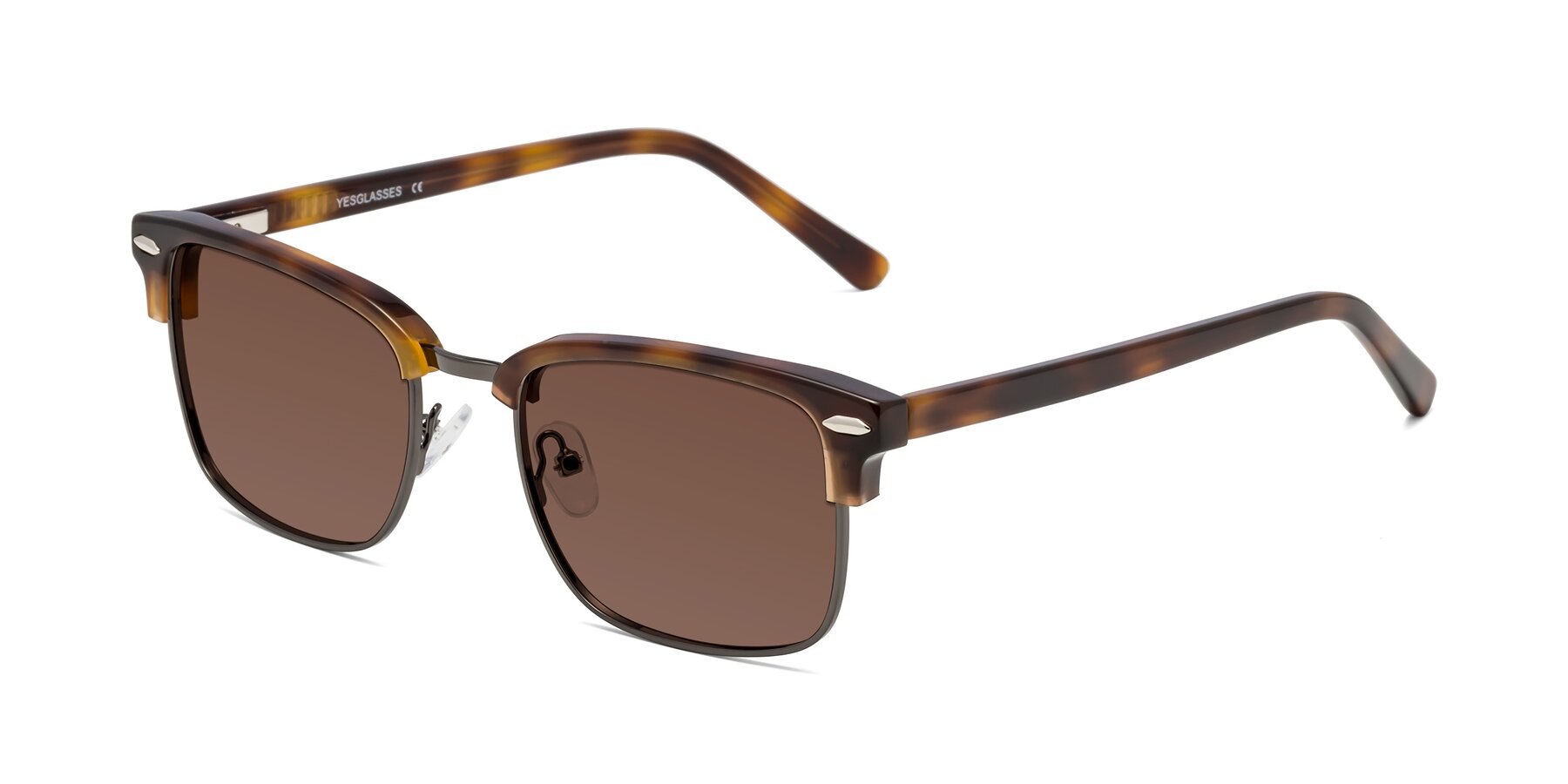 Angle of 17464 in Tortoise/ Gunmetal with Brown Tinted Lenses