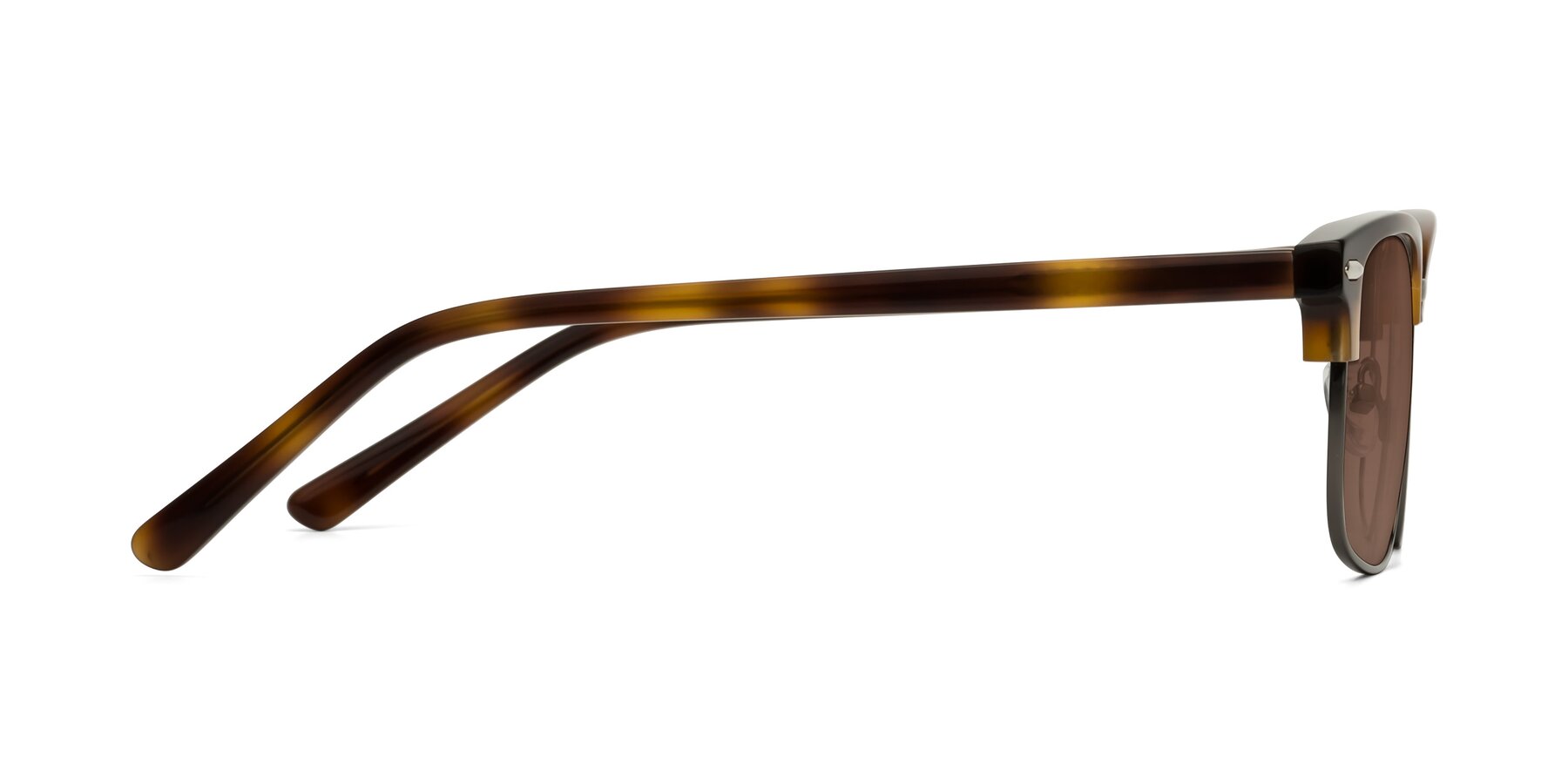 Side of 17464 in Tortoise/ Gunmetal with Brown Tinted Lenses