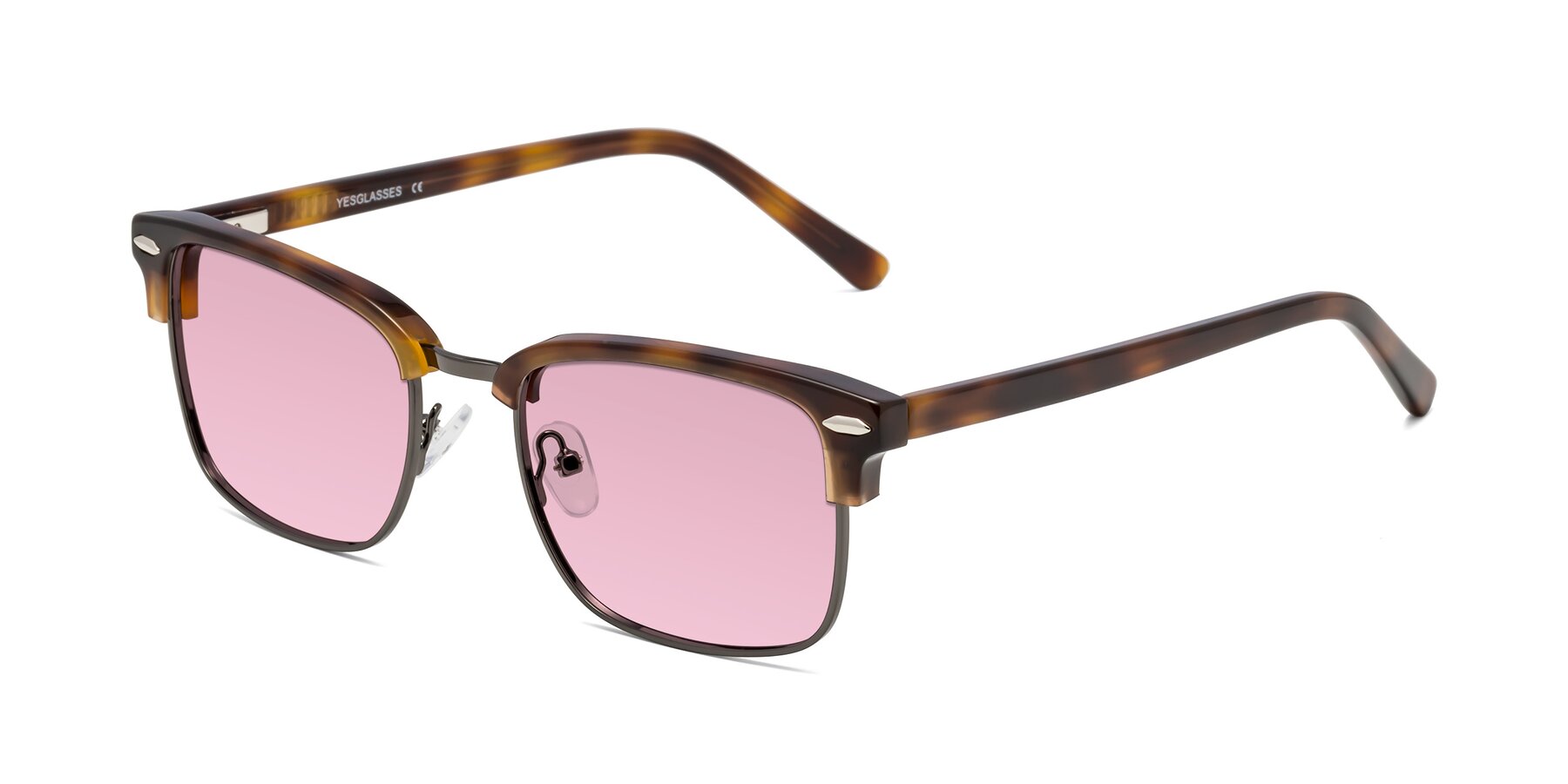 Angle of 17464 in Tortoise/ Gunmetal with Light Wine Tinted Lenses